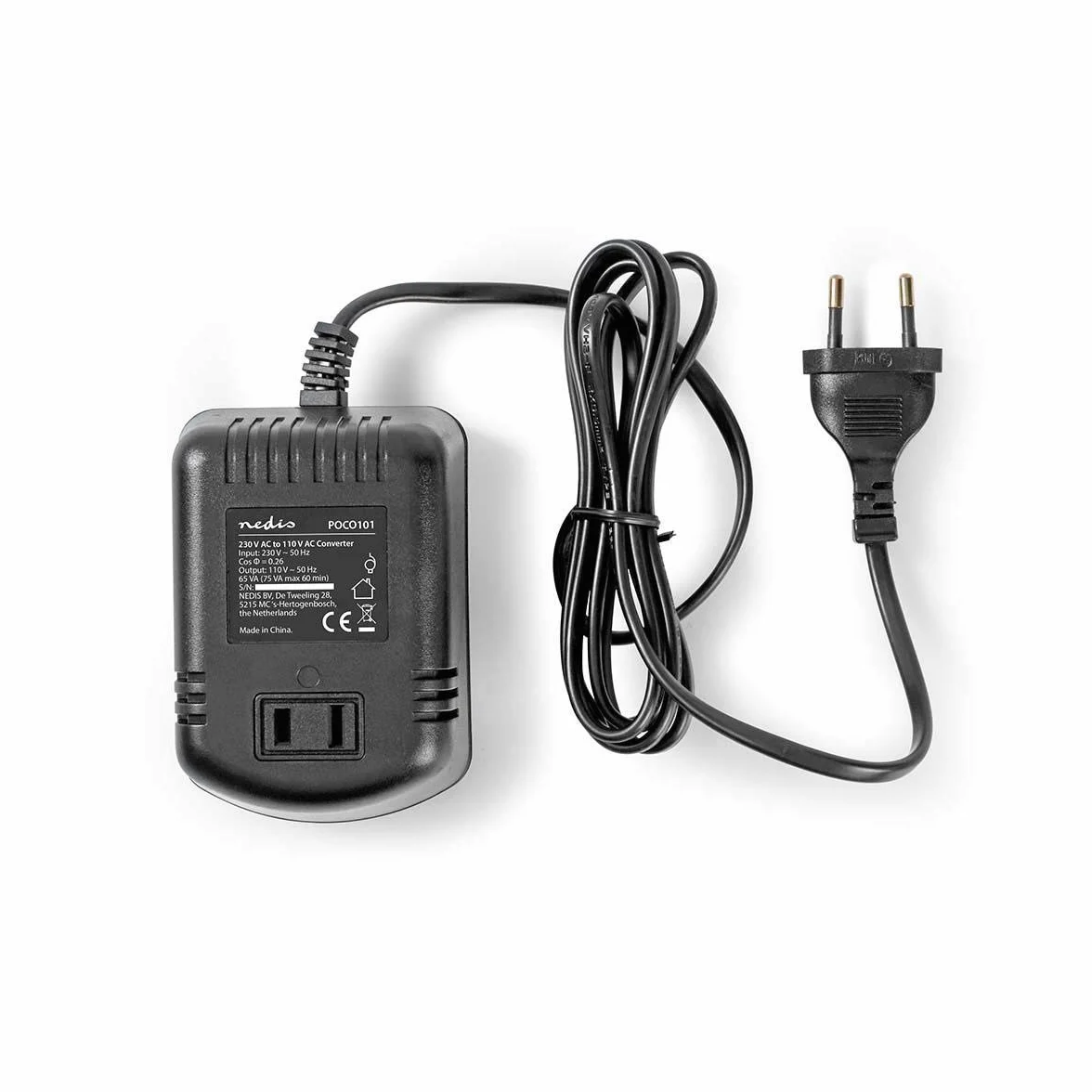 NEDIS POCO101 przetwornica | 230 V AC - 110 V AC | 75 W | nieuziemione wyjście US czarny