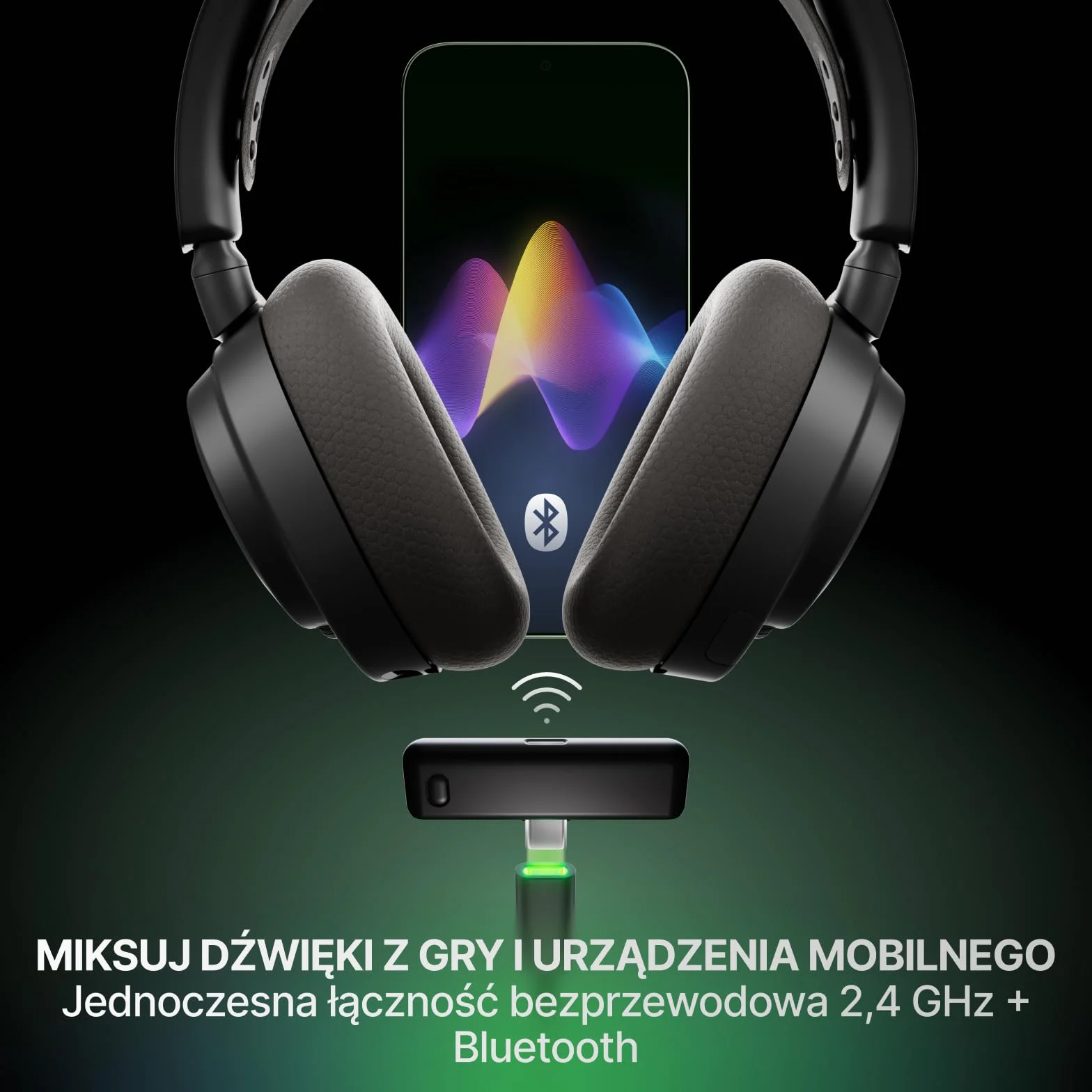 SteelSeries Arctis Nova 7X Wireless Gen 2 do gier -sterowanie aplikacją w czasie rzeczywistym - 50H + -przetworniki magnetyczne z magnesem neodymowym -miks 2,4 GHz/Bluetooth-Xbox,PS5,Switch 1/2,mobile