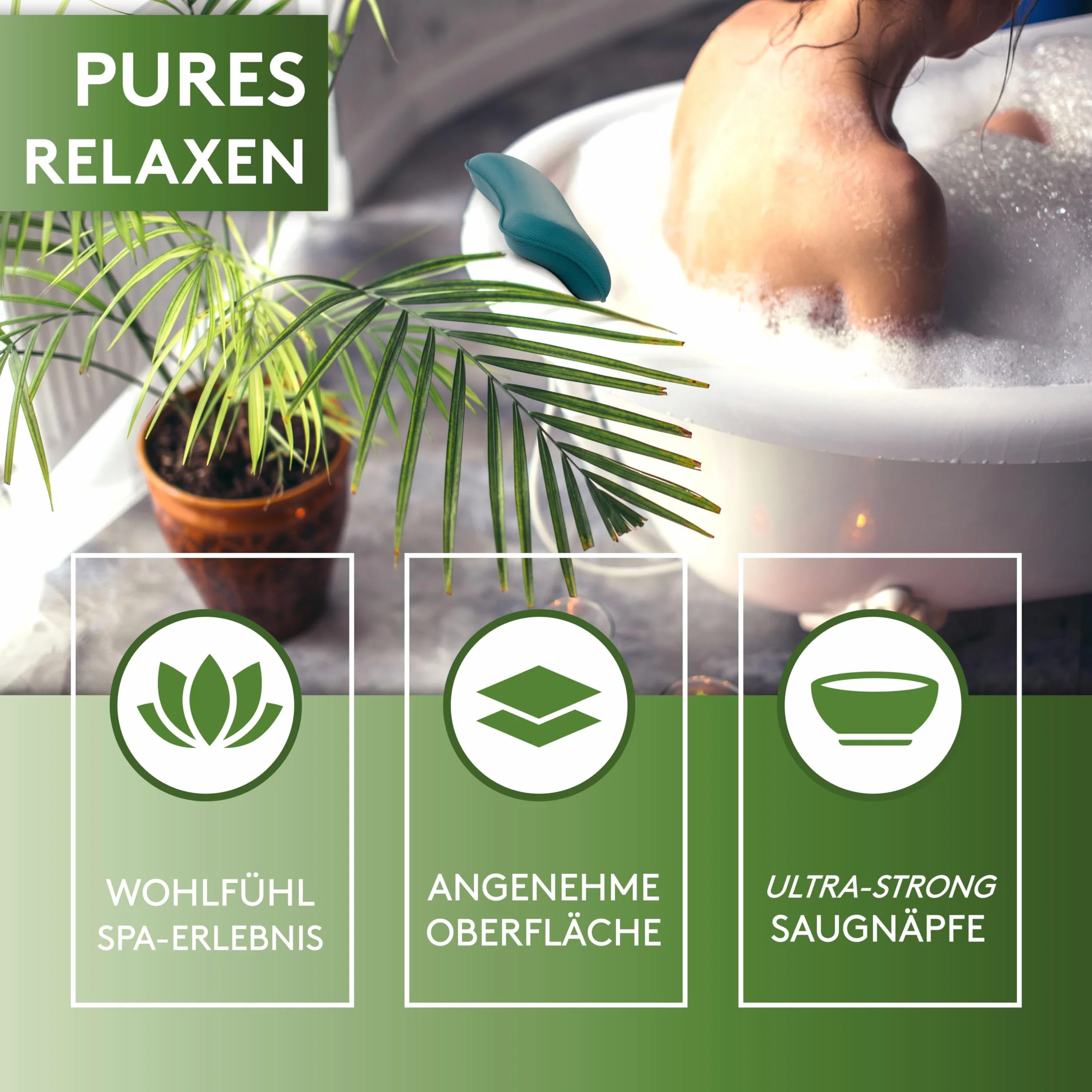SilverRack Poduszka do wanny premium, kolor petrol – poduszka do wanny – poduszka do wanny z przyssawkami – poduszka pod kark i zagłówek z hydromasażem – akcesoria do wanny – Bath Pillow Spa