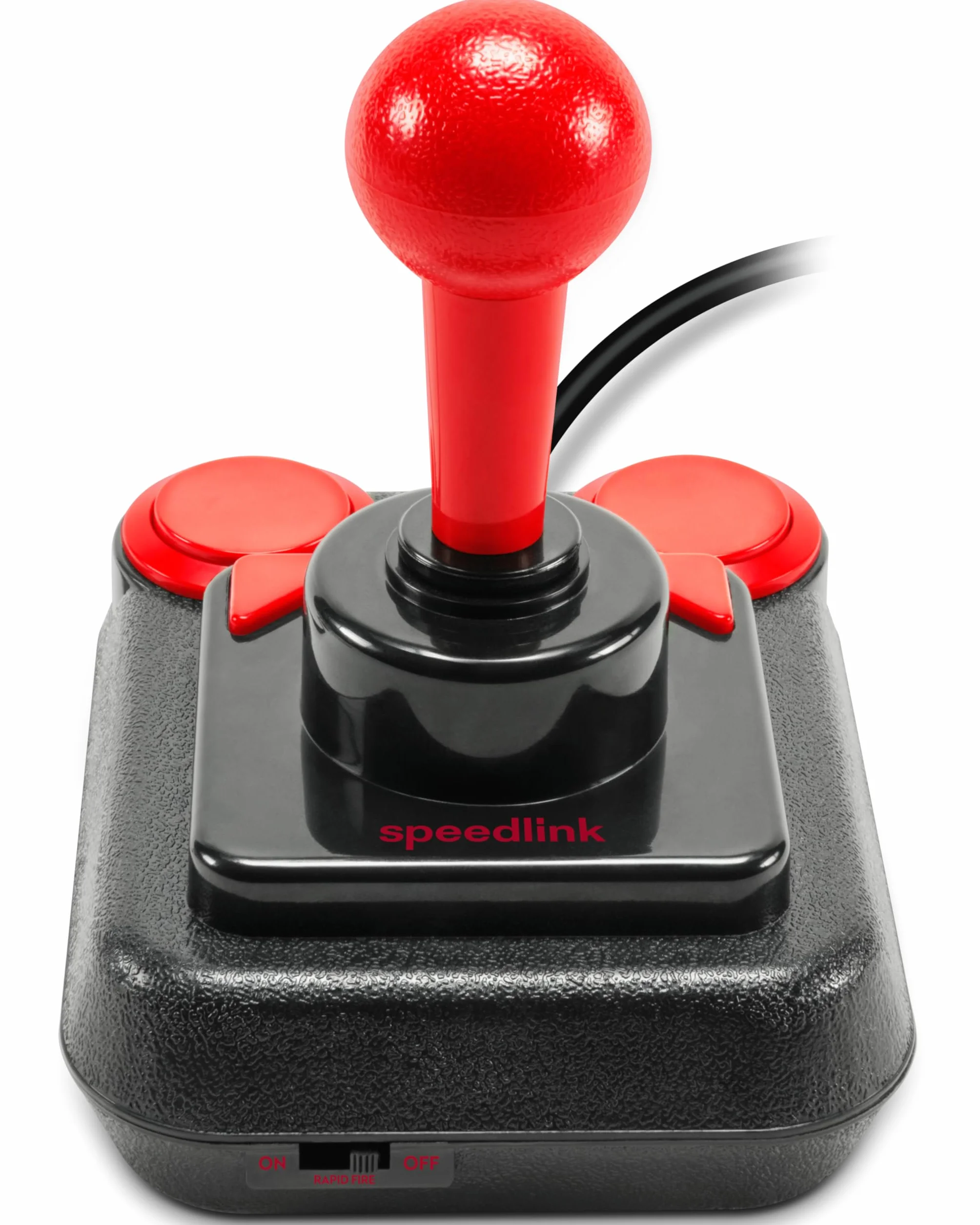 Joystick Speedlink COMPETITION PRO EXTRA USB – cyfrowy joystick do komputera PC z funkcją DirectInput i mikroprzełącznikiem, do gier arcade i retro, czarno-czerwony