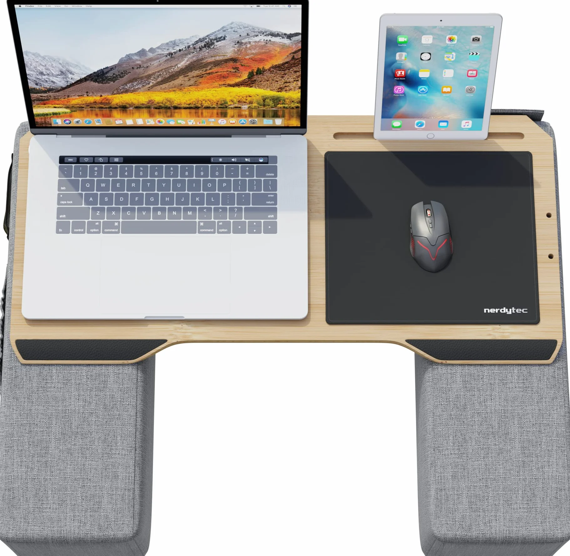 Couchmaster CYWORX Ergonomiczne biurko do laptopa lub bezprzewodowego urządzenia peryferyjnego z poduszkami, odpowiednie na kanapę/łóżko