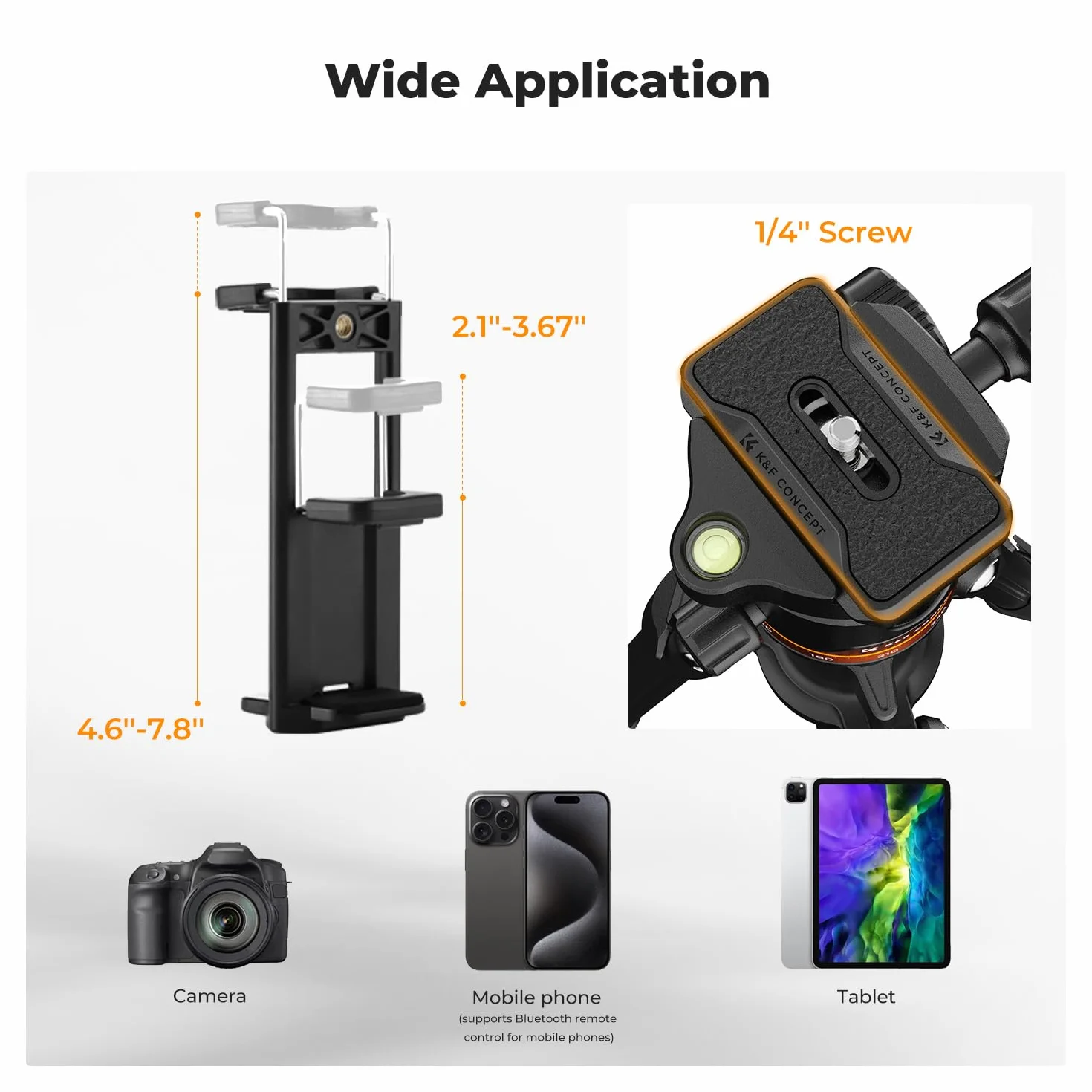K&F Concept Statyw do aparatu, 192 cm, statyw do smartfona, statywu, aparatu Tripod O275A5 + BH-36, statyw do telefonu komórkowego z uchwytem na telefon komórkowy, tablet i pilot zdalnego sterowania,