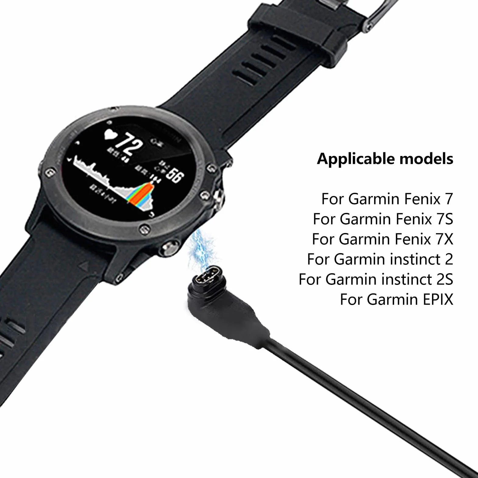 Kompatybilny z ładowarką Fenix ​​7 7S 7X do Adaptera Typu C, Przenośny Konwerter Szybkiego ładowania Adapter USB-C do Zegarka 5V