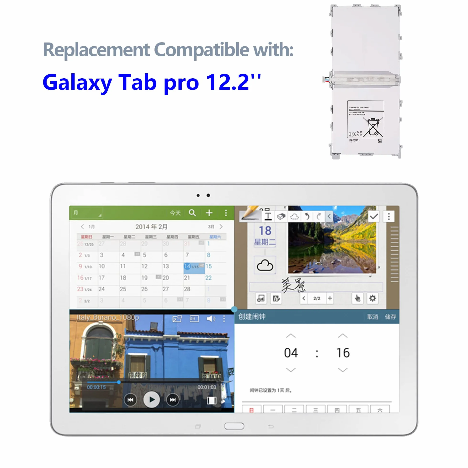 Akumulator do tabletu T9500K T9500E kompatybilny z Galaxy Tab Pro 12,2" P900, P901, P905, T900, T905 z narzędziami