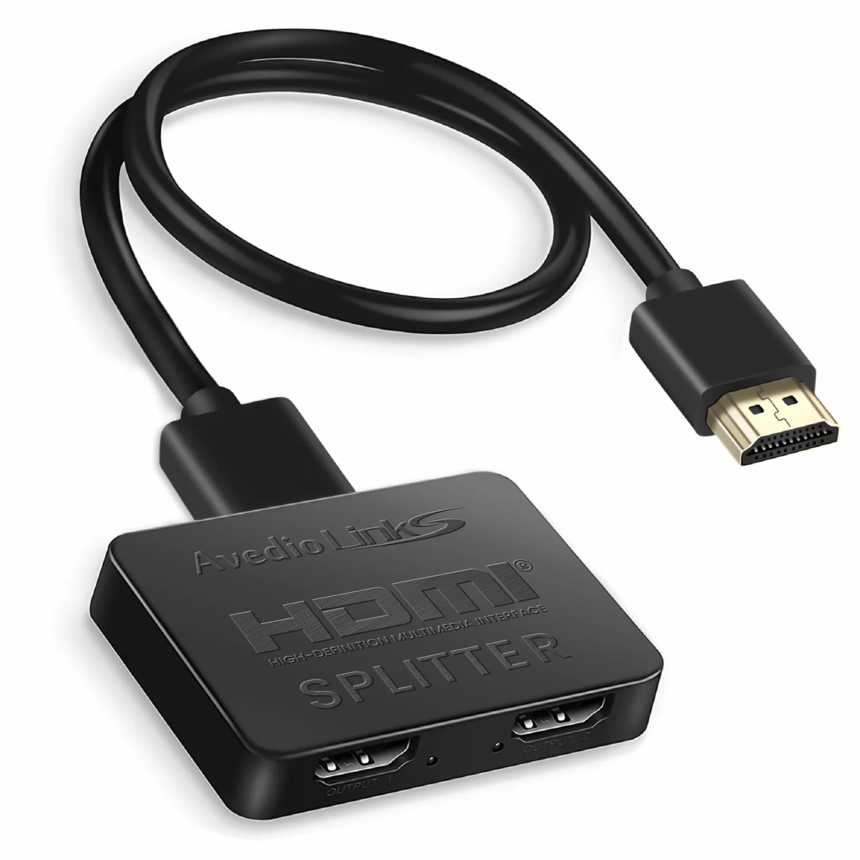 avedio links Rozdzielacz HDMI 1 w 2 Out [z kablem Hdmi 3,9 Ft ] Not for Extended Mode Mirror Same Screen Only, rozdzielacz 4K HDMI 2 monitory jednocześnie, rozdzielacz HDMI 1 w 2 Out do 3D 1080p @60Hz