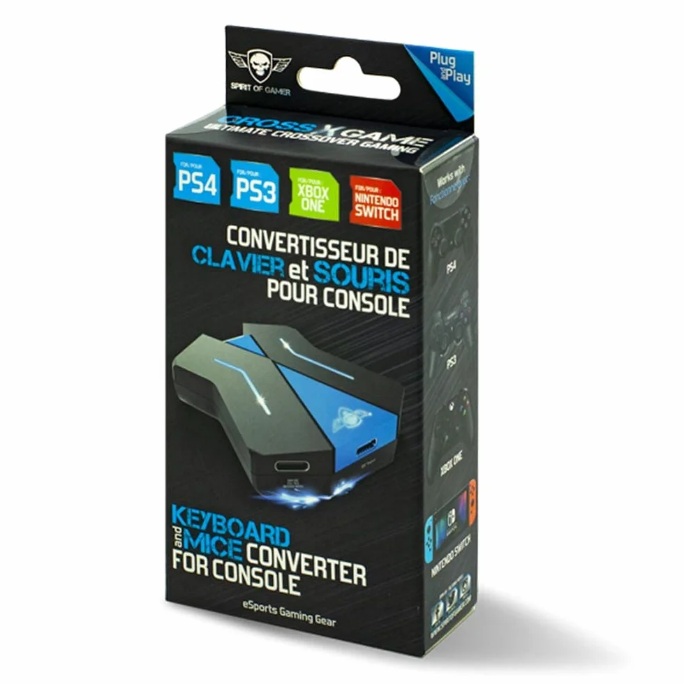 SPIRIT OF GAMER - Adapter Klawiatury I Myszy - Kompatybilny Z Kontrolerami PS4/PS3/Switch/XBOX - Konwerter Konsoli Do Gier Wideo - Graj Za Pomocą Klawiatury I Myszy Z CROSSGAME 1