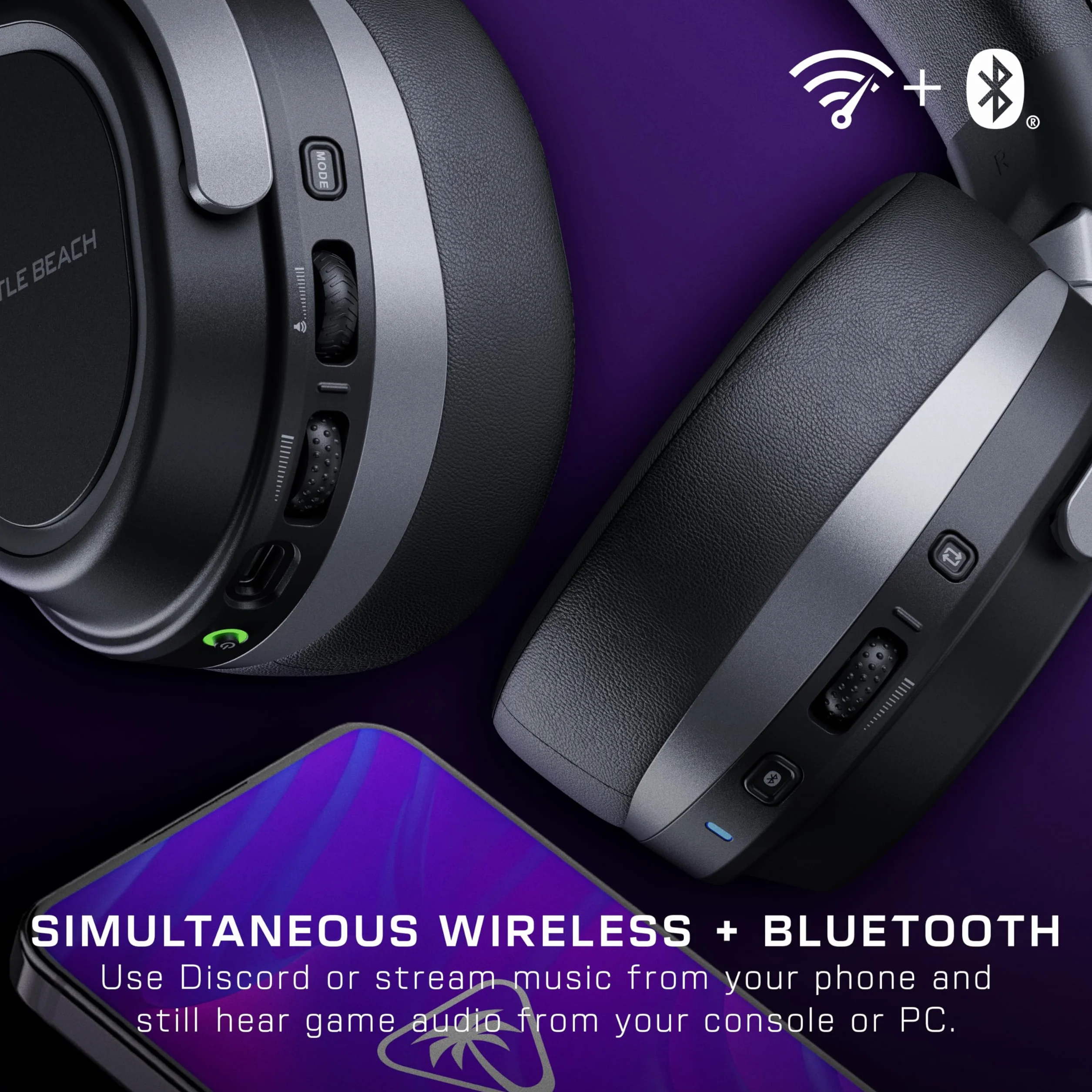 Turtle Beach Stealth 700 - Bezprzewodowe wieloplatformowe słuchawki gamingowe do PC, PS5, PS4 i urządzeń mobilnych - Czarny