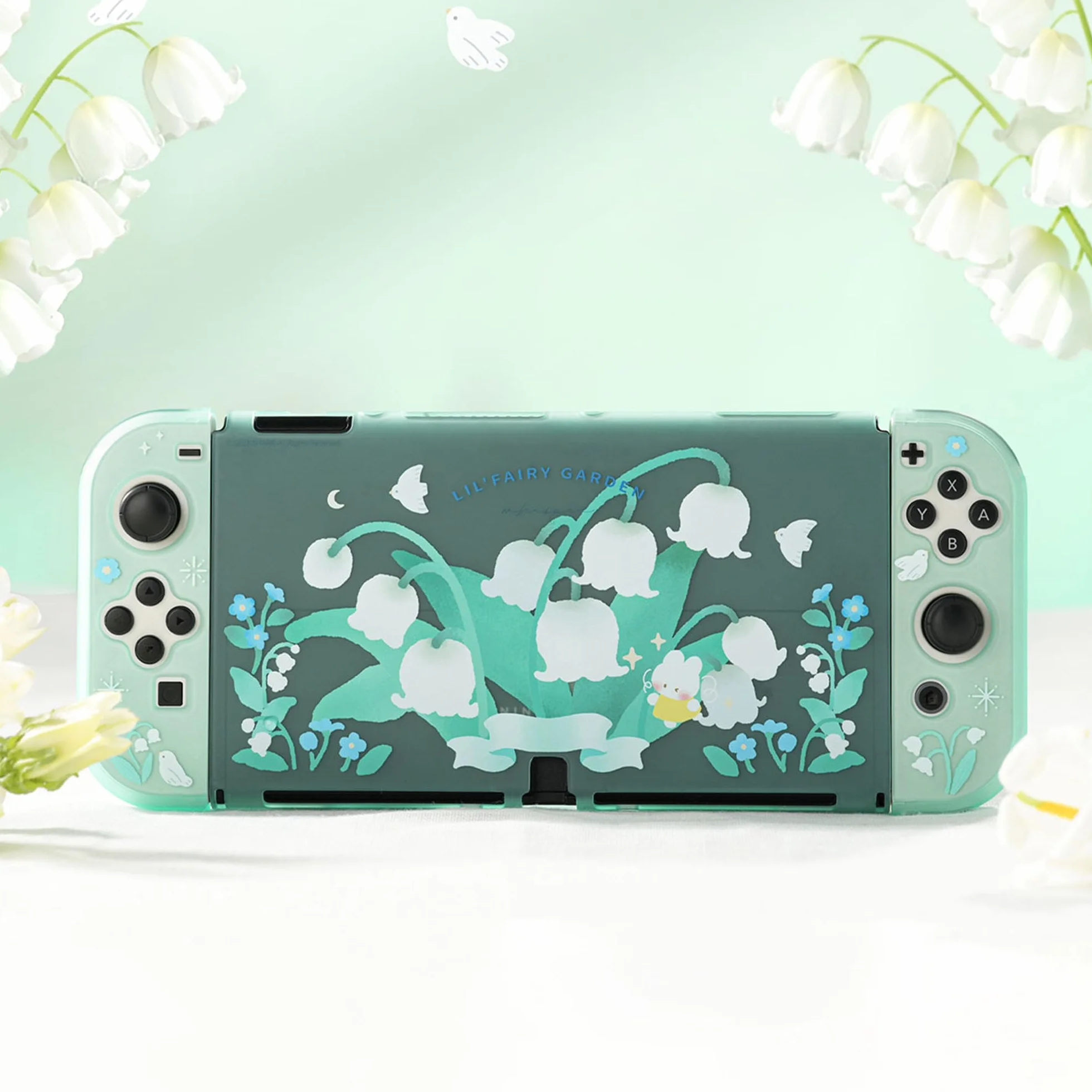 Etui ochronne GeekShare na przełącznik OLED Twarda obudowa ochronna Wąska obudowa kompatybilna z Switch OLED - Lily of The Valley