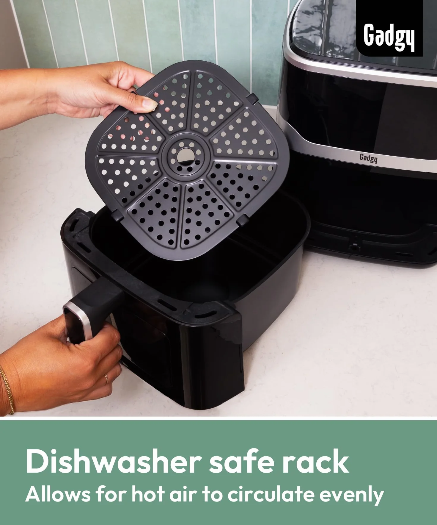 Gadgy Frytkownica Beztłuszczowa z Okienkiem 5L - Airfryer z Powłoką Nieprzywierającą - 1400W Frytura Bez Oleju - Regulowana Temperatura 80°C-200°C - Cyfrowy Ekran Dotykowy