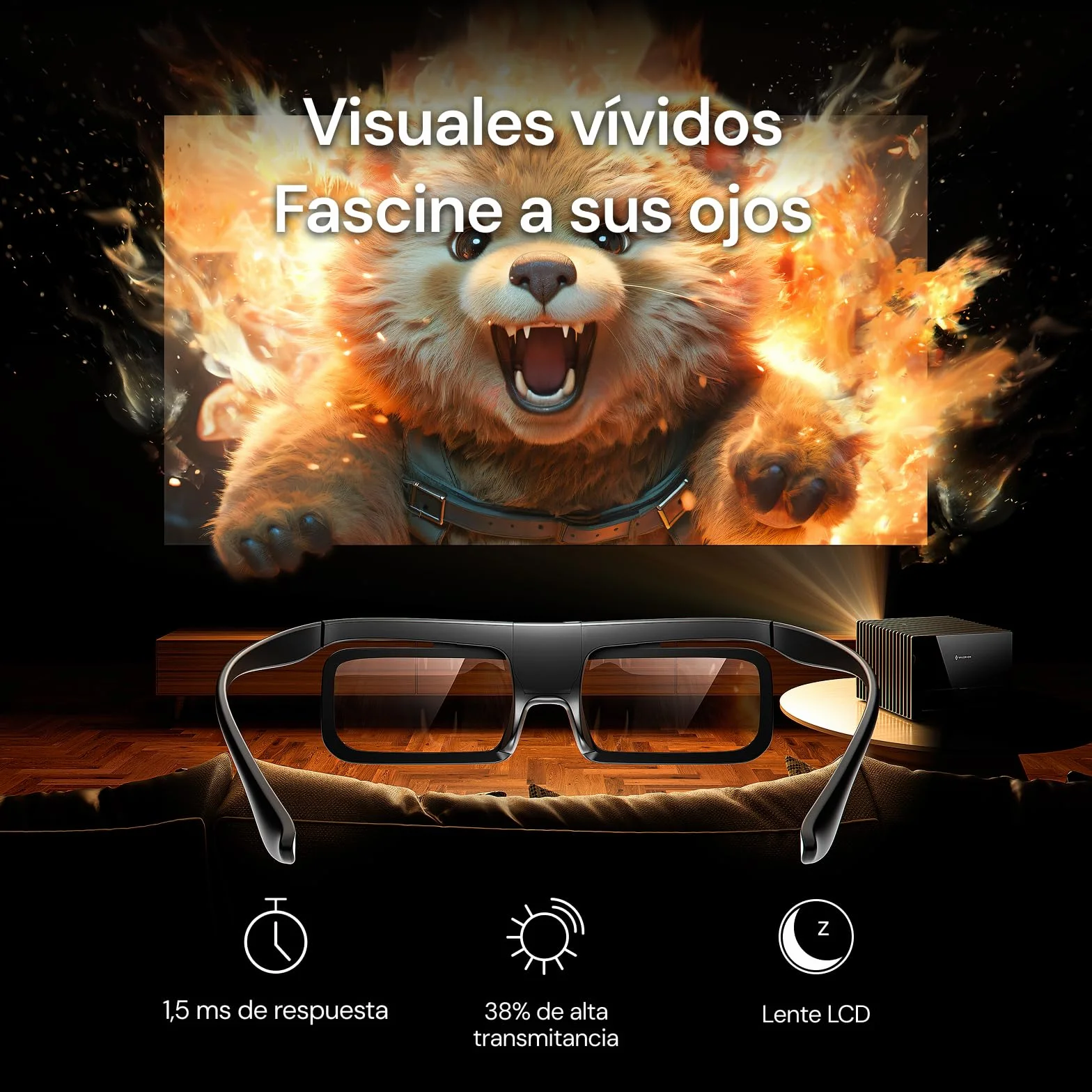 Valerion DLP Link okulary 3D, aktywne okulary migawkowe z możliwością ponownego ładowania, kompatybilne z VisionMaster Max/ Pro2/ Pro, StreamMater Puls2/ Puls i innymi projektorami 3D DLP-Link