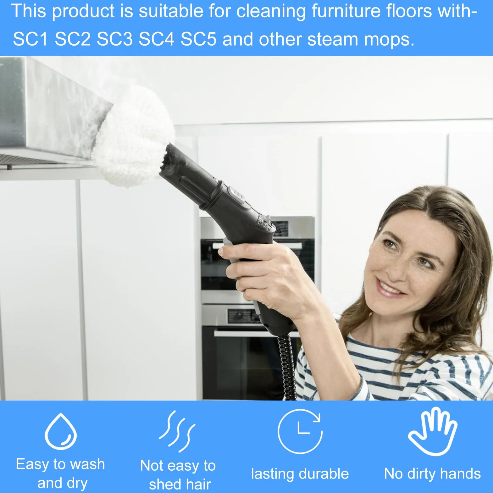 5 szt. mikrofibrowe ręczniki zastępcze do parownicy do czyszczenia na parze na produkty Kärcher, ręczniki do czyszczenia parą zastępcze do Kärcher EasyFix SC2/SC3/SC4/SC5, efektywne czyszczenie