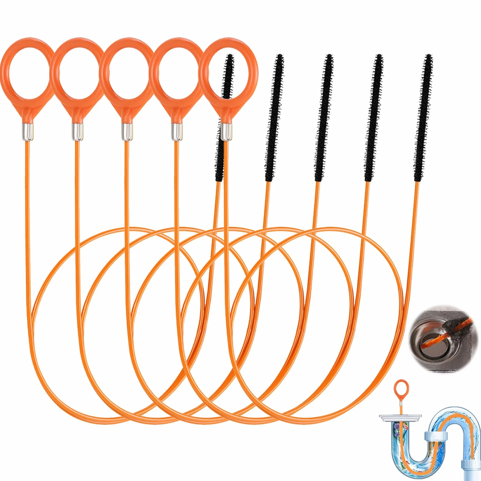 5 sztuk spirala do czyszczenia rura, 81 cm, odpychacz odpływu, przepychacz do toalety, umywalki, kanalizacji zatkania