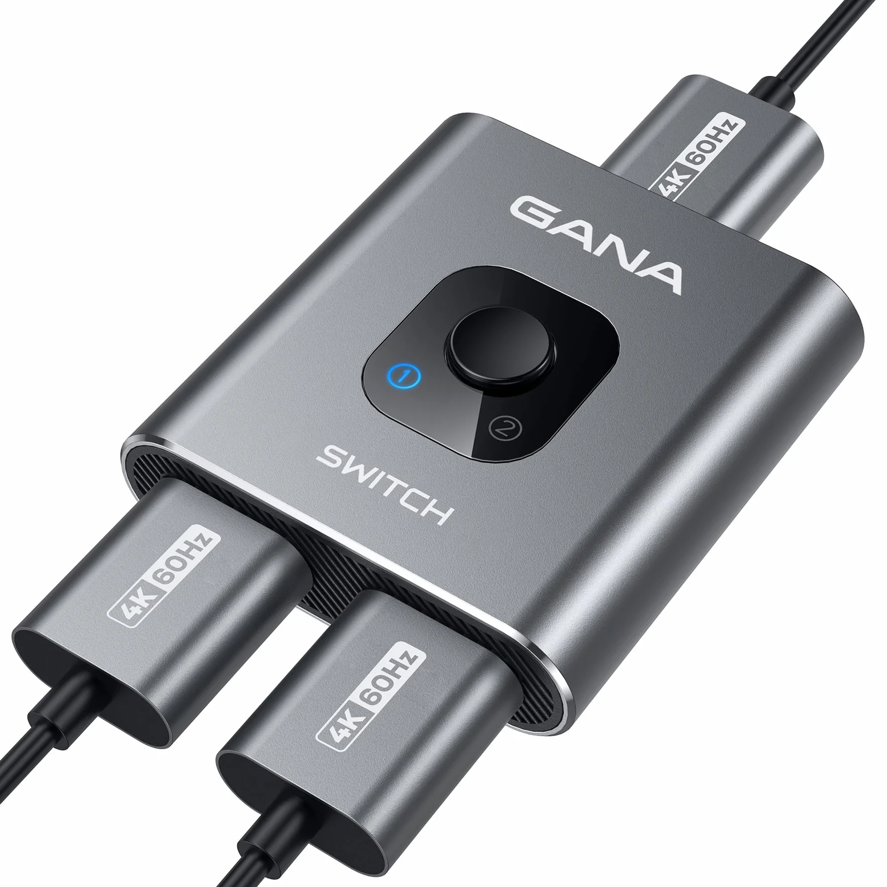 GANA aluminiowy dwukierunkowy przełącznik/rozdzielacz HDMI 4K (1 wejście i 2 wyjścia lub 2 wejścia i 1 wyjście), ręczny przełącznik HDMI obsługuje formaty HD, 4K i 3D dla HDTV / Fire Stick / Xbox . PS3 / PS4 (kolor losowy)