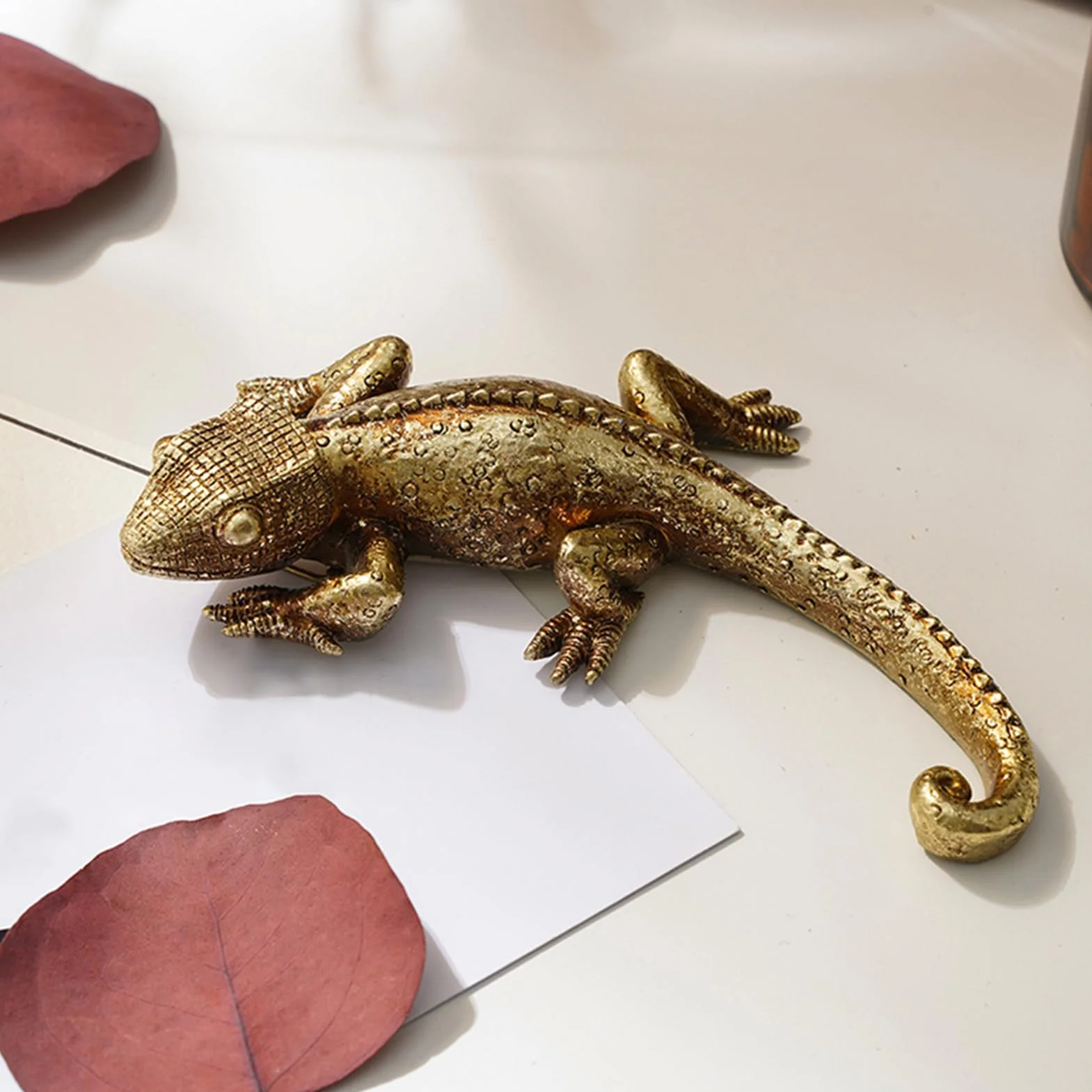 Jaszczurka ścienna, figurka z żywicy 3D, kameleon, jaszczurka, dekoracja biurka, do kuchni, na zewnątrz, ogród, patio, ganek, półka, salon, dom