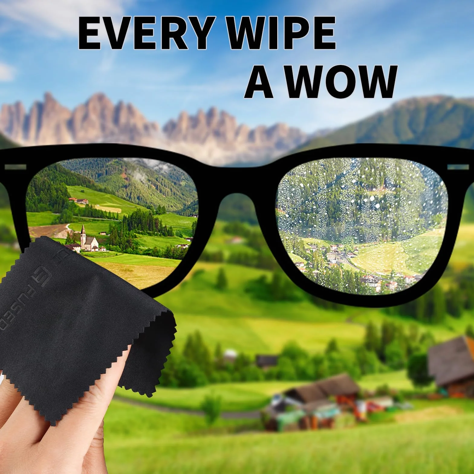 ECO-FUSED Ściereczki do czyszczenia z mikrofibry – 50 sztuk – (14 x 7,6 cm) do czyszczenia okularów, okularów, soczewek aparatu, iPada, tabletów, telefonów, smartfonów, laptopów, ekranów LCD i innych