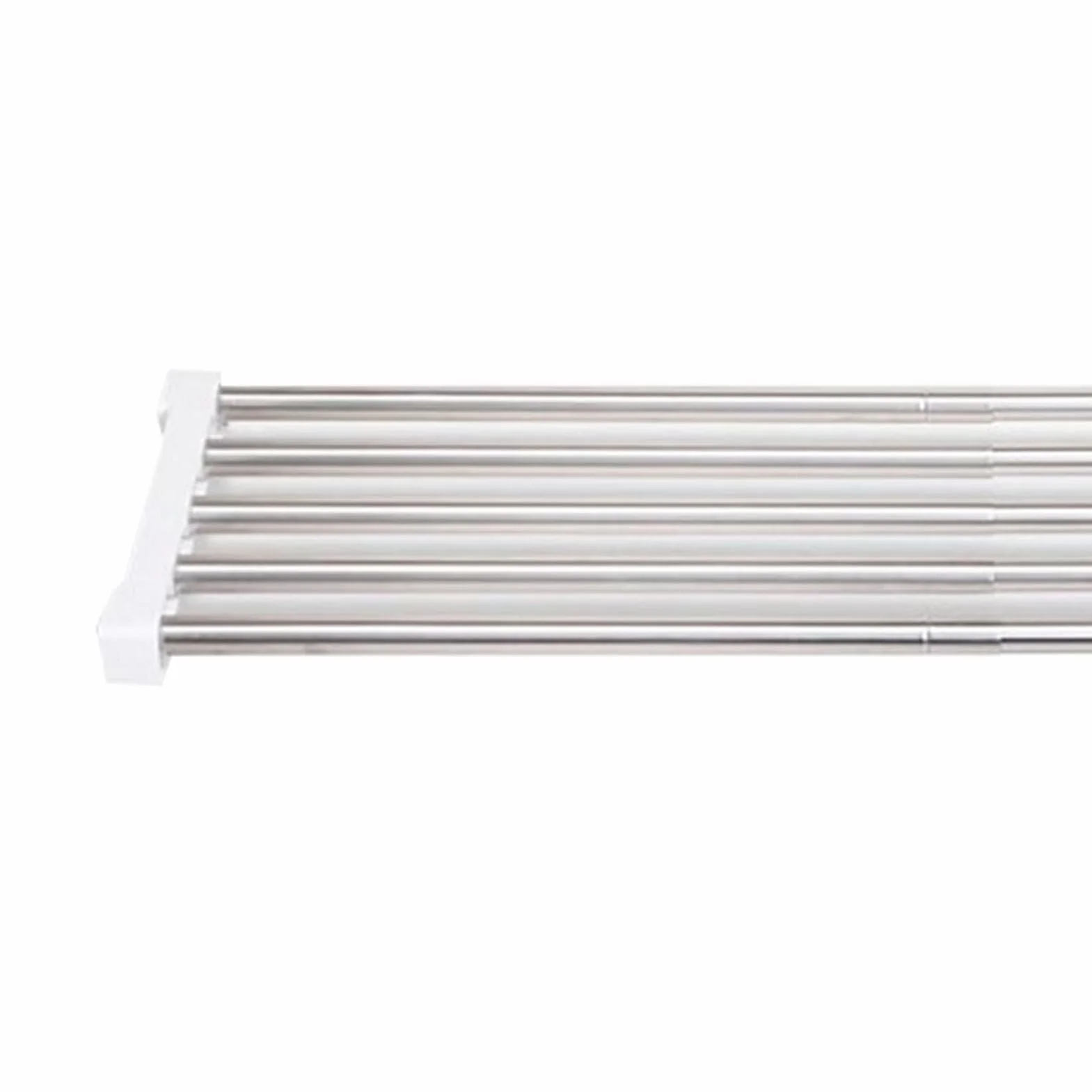 Rozsuwany Stojak do Przechowywania w Szafie ze Stali Nierdzewnej Regulowana Półka Napinana od 25 do 40 Cm Wielofunkcyjny Organizer dla Sypialni, Szafy, Kuchni