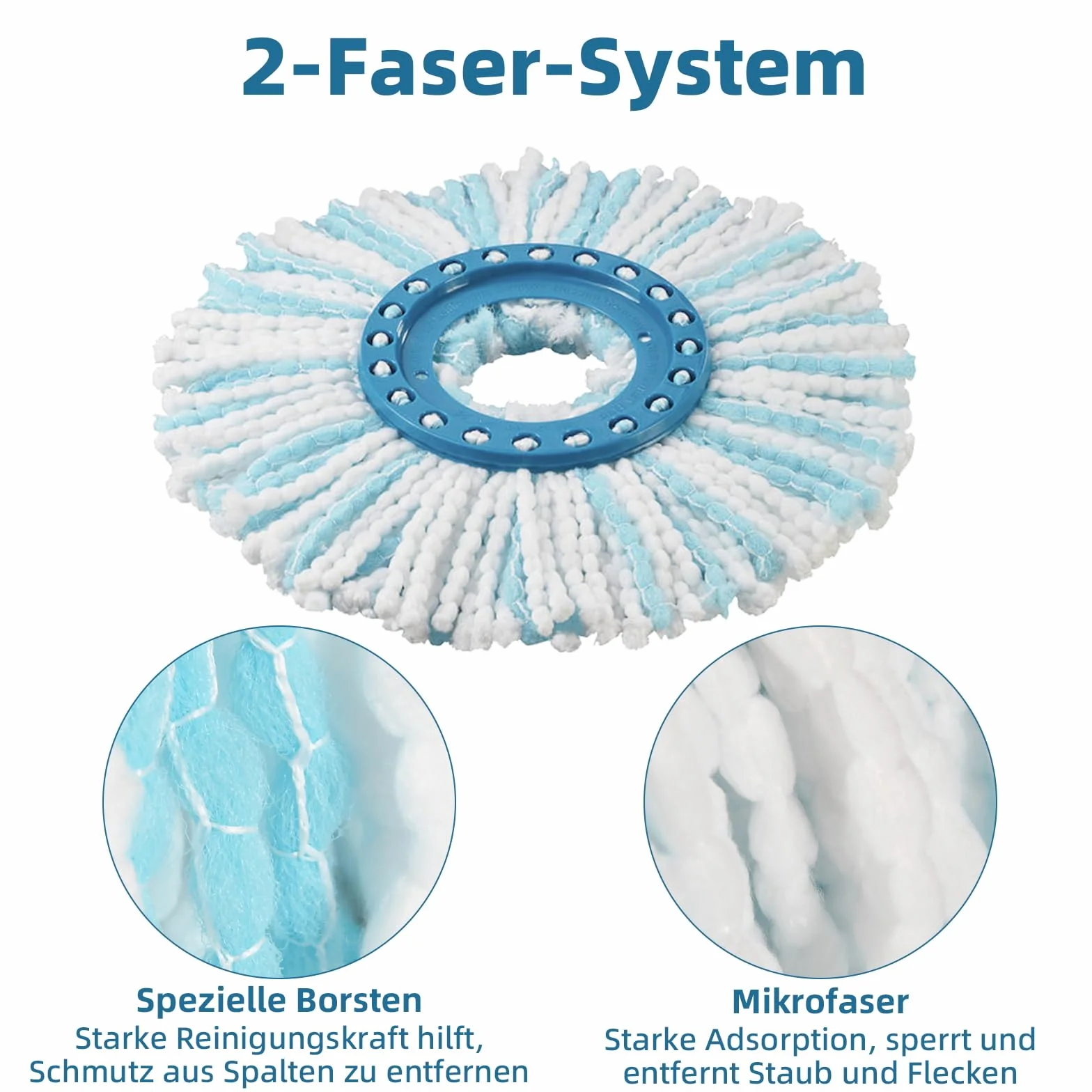 4 sztuki wymiennych głowic do CLEAN Twist Disc Mop Ergo, system 2-włóknisty głowica mopa zapasowego ze specjalnym włosiem do wszystkich rodzajów podłóg