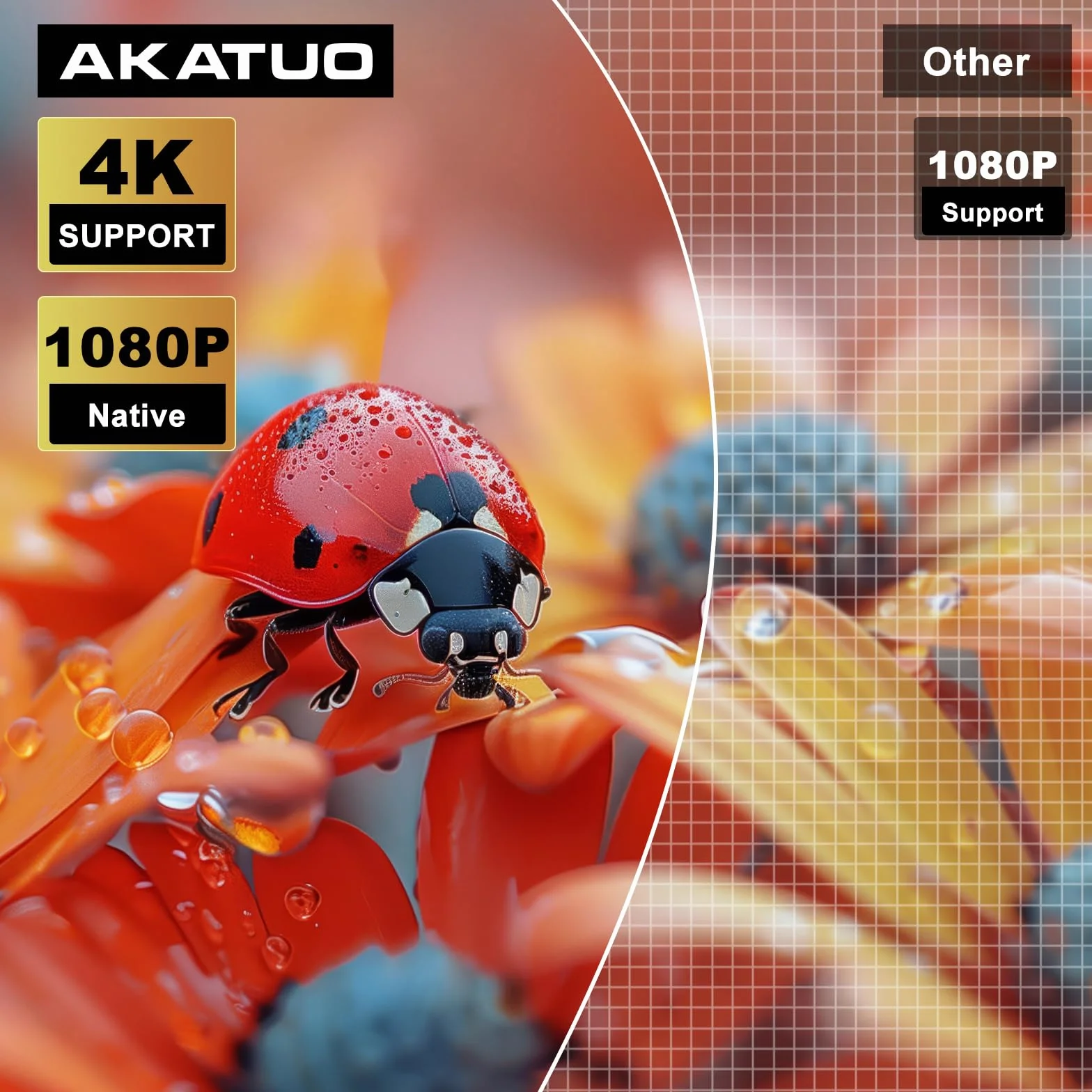 Wideoprojektor Elektryczny Focus/Keystone Obrotowy 360° Mini 4K, 18000L WiFi6 Bluetooth Full HD 1080P, 50% zoom przenośny do smartfona/tabletu HDMI/TV Stick