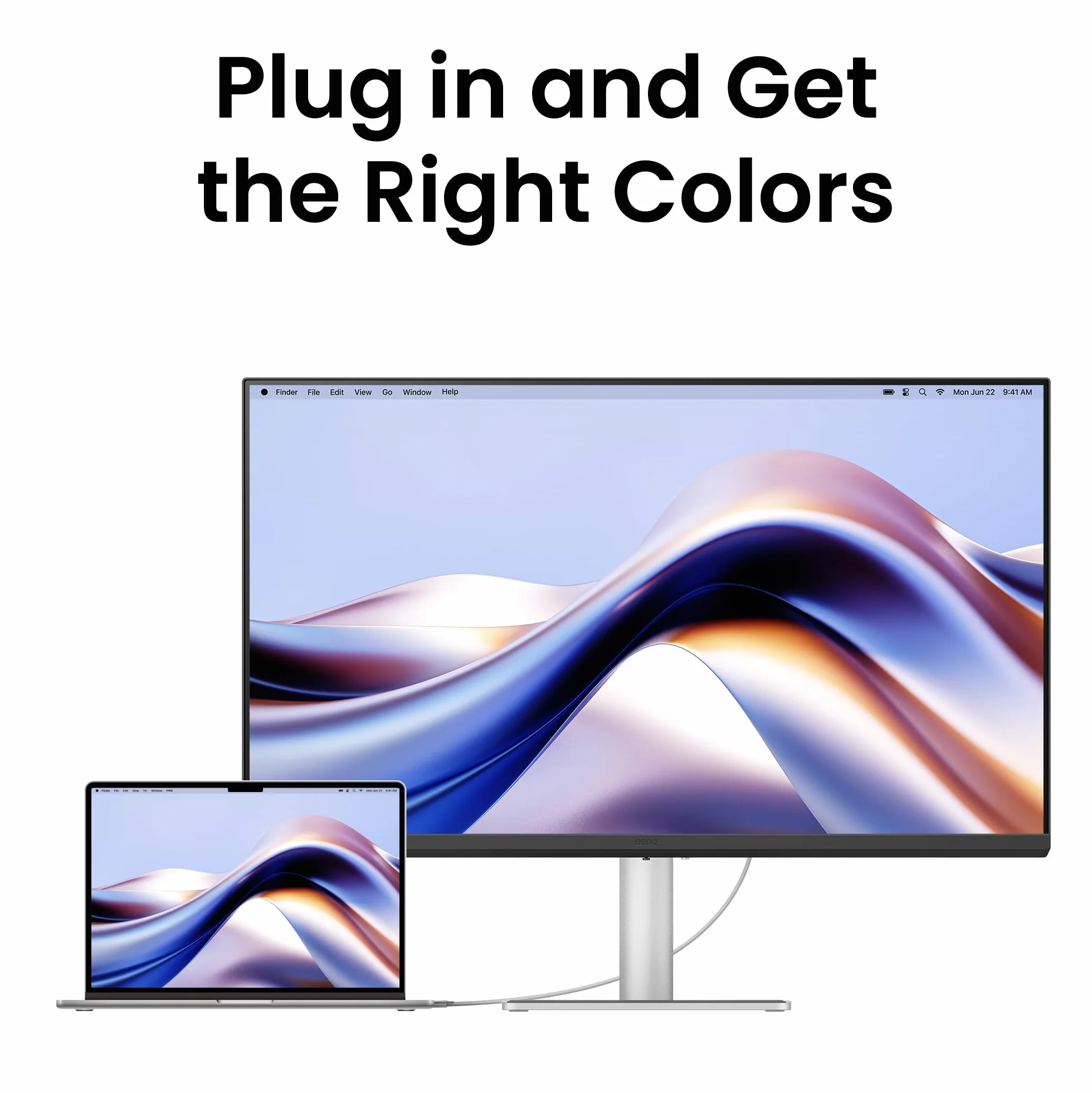 BenQ MA270UP 27” 4K 3840x2160 Monitor Nano Gloss dla MacBook, podwójne USB-C 90W/15W, dopasowanie kolorów Mac, USB Hub, kontrola jasności i głośności na Mac, regulowana wysokość i nachylenie podstawy
