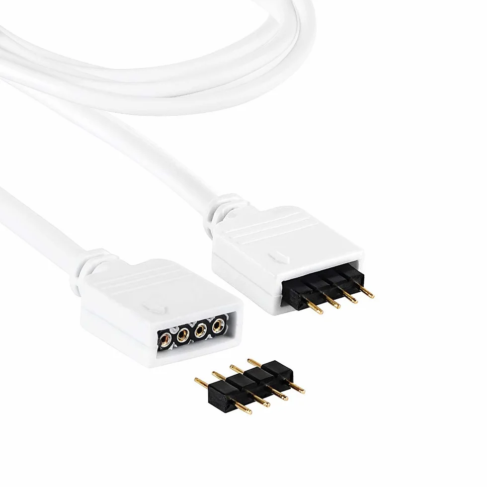 Coolwest Przedłużający Kabel Do Led Rgb Strip 4-Pinowy, Łącznik, Odpowiedni Do Listwy Led Rgb [Wielorazowy], 2-Pak