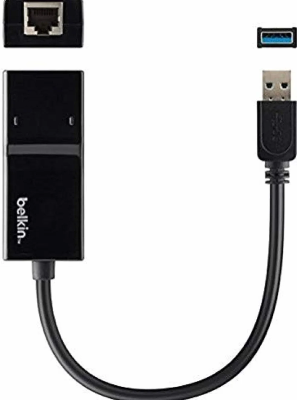 Belkin B2B048 USB 3.0 Gigabit Ethernet LAN adapter sieciowy (kompatybilny z Nintendo Switch), czarny