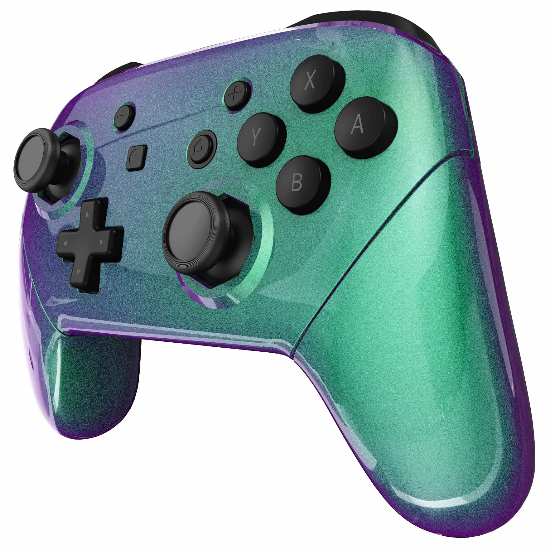 eXtremeRate Kameleon Zielony Fioletowy Faceplate Backplate Handles Cover dla Switch Pro Controller