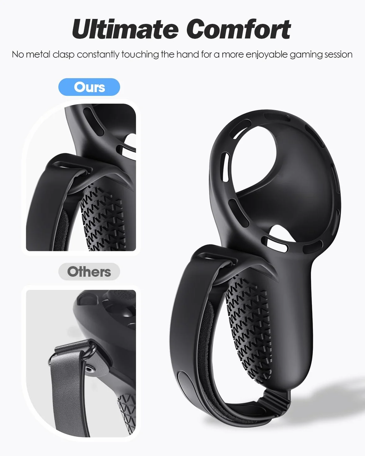SUPERUS Osłona uchwytu kontrolera dla Meta Quest 3, antypoślizgowa tekstura - akcesoria VR dla Oculus Quest 3