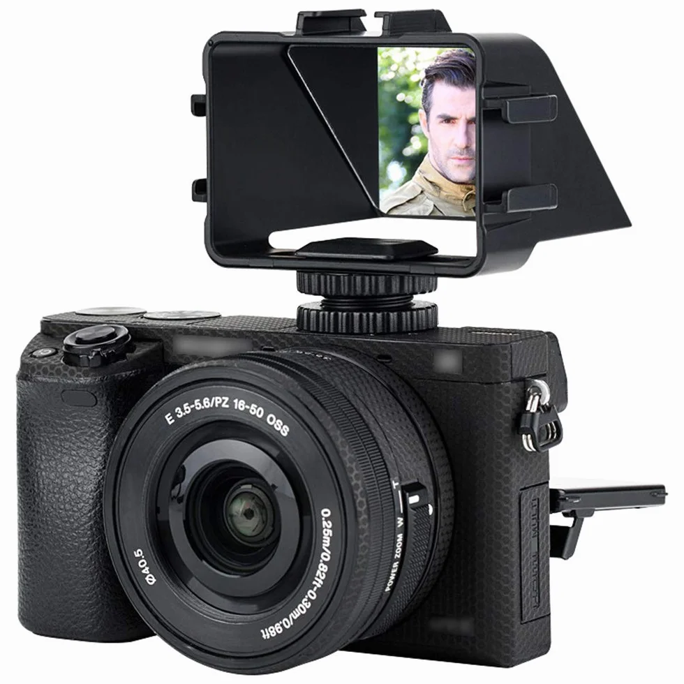 JJC Lustro z klapką do aparatu Sony a6500 a6300 a6000 a7 II a7 III serii Fujifilm X-T2 X-T3 X-T20 X-T30 X-E4 Nikon Z5 Z6 Z7 z uchwytem na zimną stopkę do oświetlenia mikrofonu - ekran z klapką do