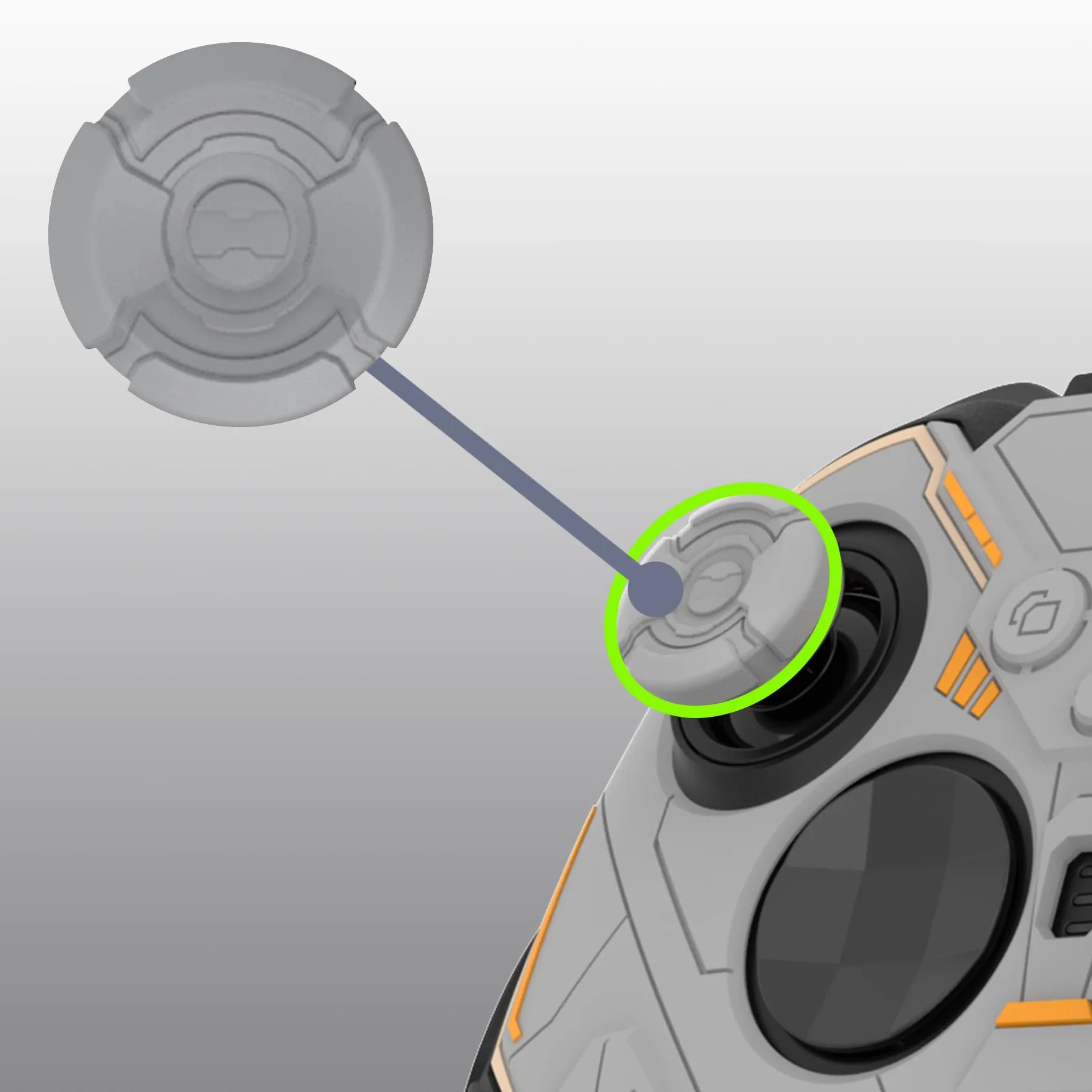 PlayVital Silikonowe Etui Ochronne do Xbox Elite Series 2 Core Szary Czarny Mecha Stellar
