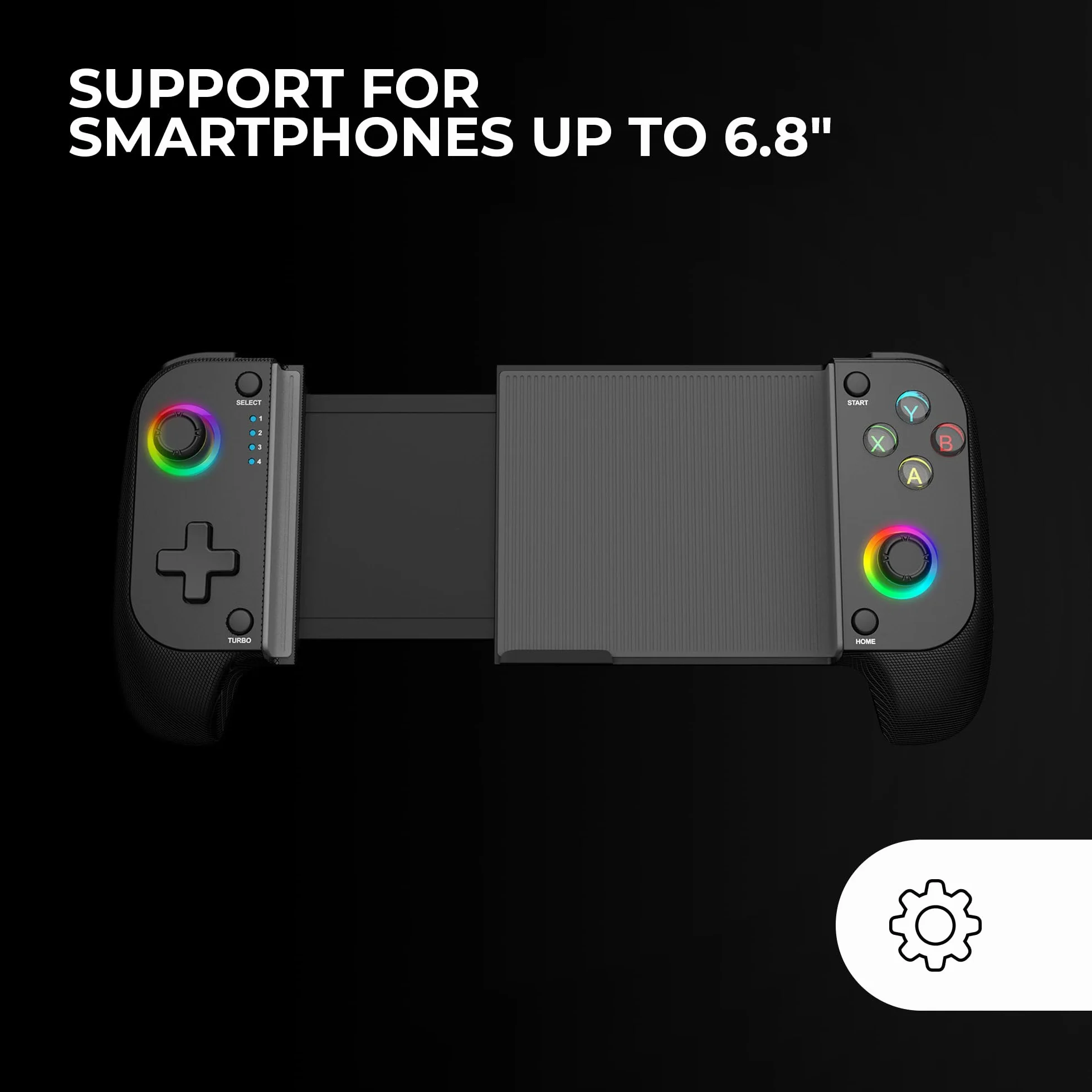 Mars Gaming MGPX Gamepad Bluetooth 5.0 2w1 RGB Neon Podwójna Wibracja Turbo Kontroler PC Android iOS USB-C Etui Czarny