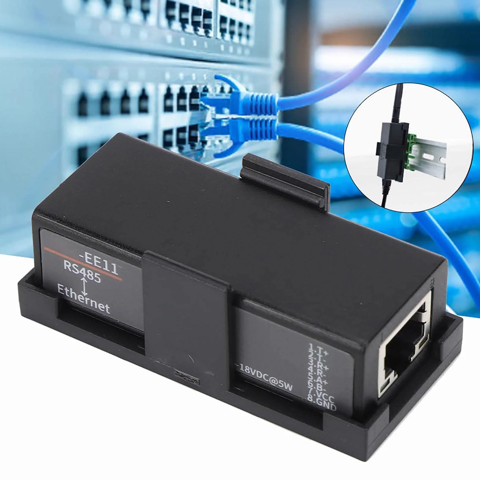 HF7121 Moduł Komunikacyjny Serwer Szeregowy Ethernet DTU 5-36VDC Linux 10/100M Ethernet 460800 bps MIPS MCU 32MB RAM 16MB Flash