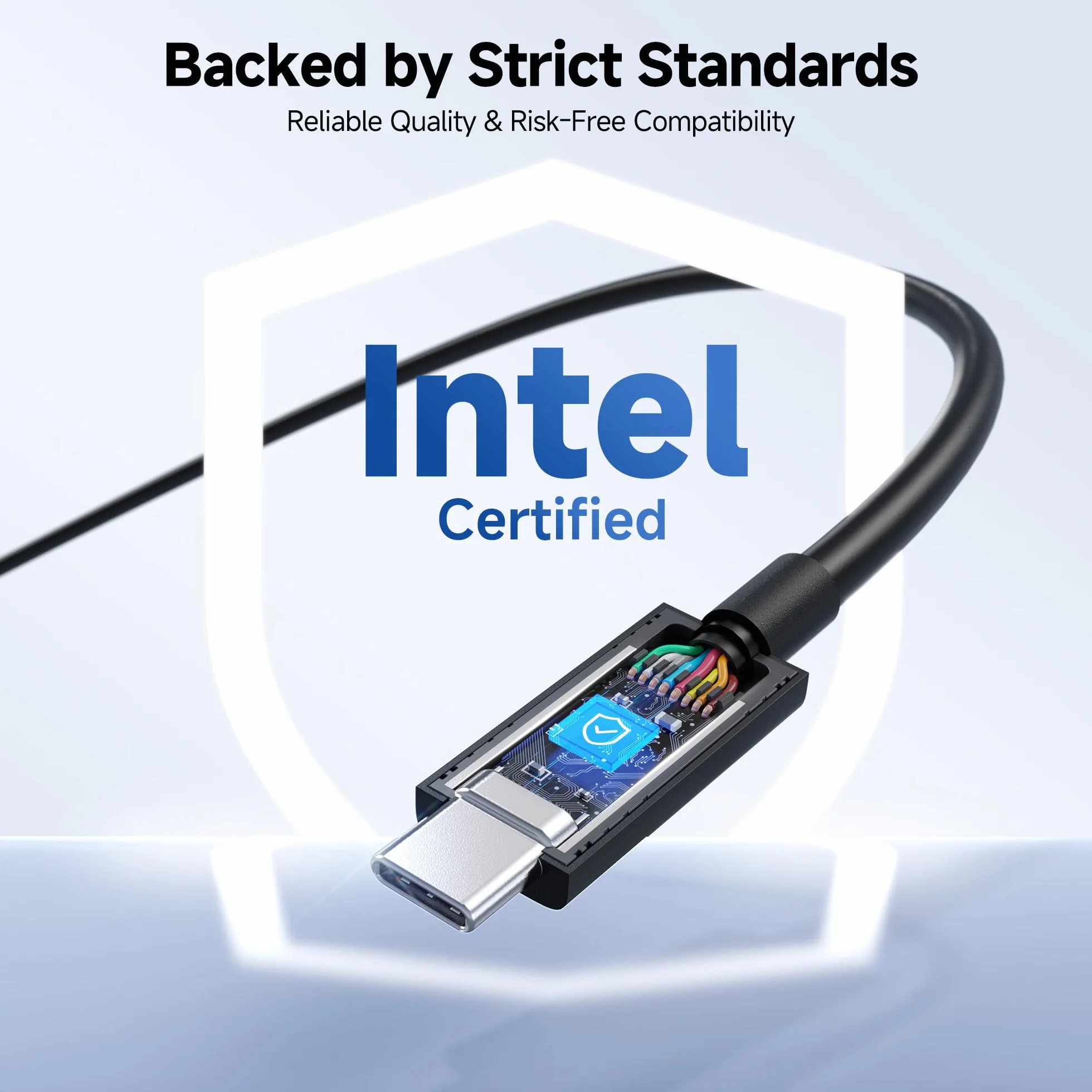 [Certyfikat Intel] Cable Matters kabel Thunderbolt 5 80Gb/s - 1m, Bandwidth Boost do 120Gb/s, ładowanie 240W PD 3.1, zgodny z Thunderbolt 4/USB4/USB-C, czarny