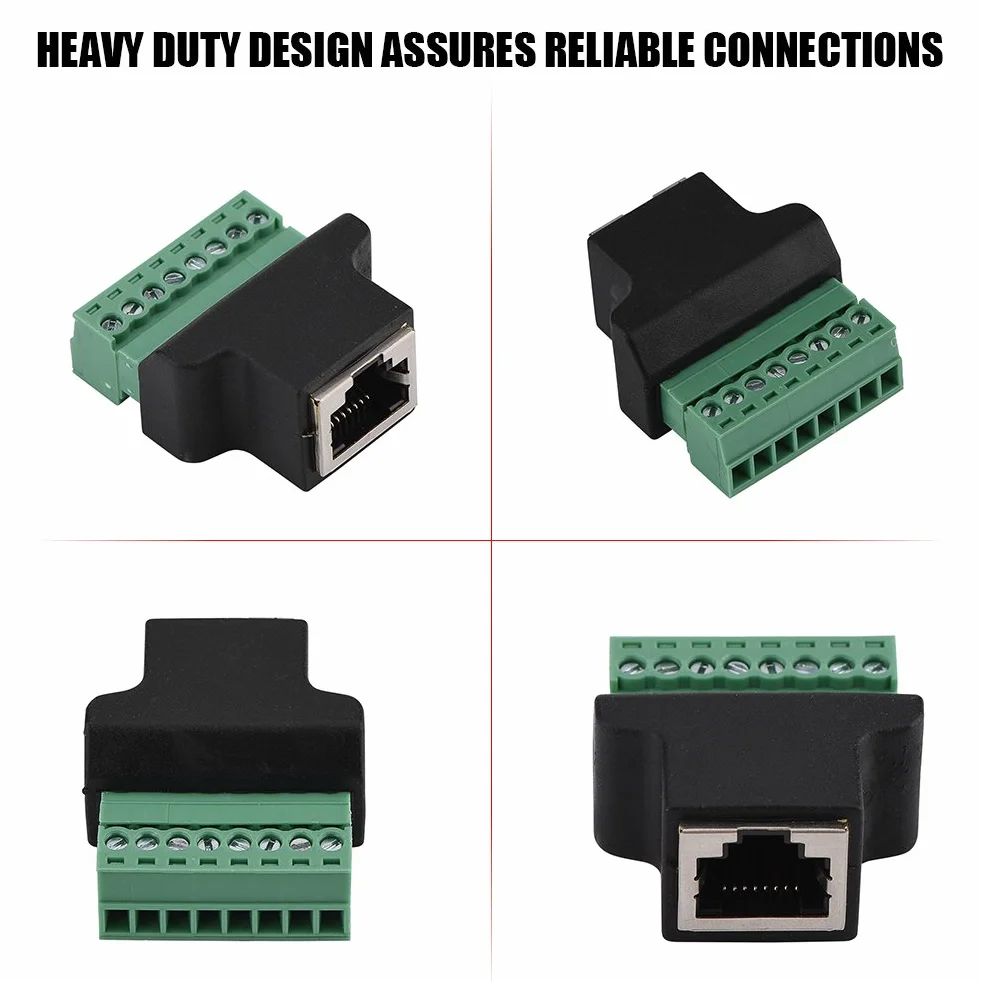 Złącze Ethernet DVR RJ45, ASHATA RJ45 złącze żeńskie do 8-pinowego złącza zacisku śrubowego