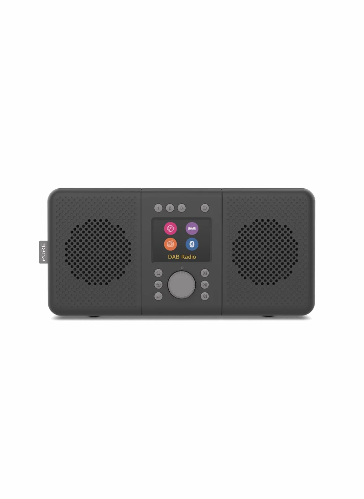 Pure Elan Connect+ All-in-one radio internetowe z Dab i Bluetooth 4.2 (Radio Dab/Dab+, FM i Internet, Wyświetlacz TFT, 20 pamięci stacji, strumieniowe przesyłanie muzyki, podcastów), Charcoal