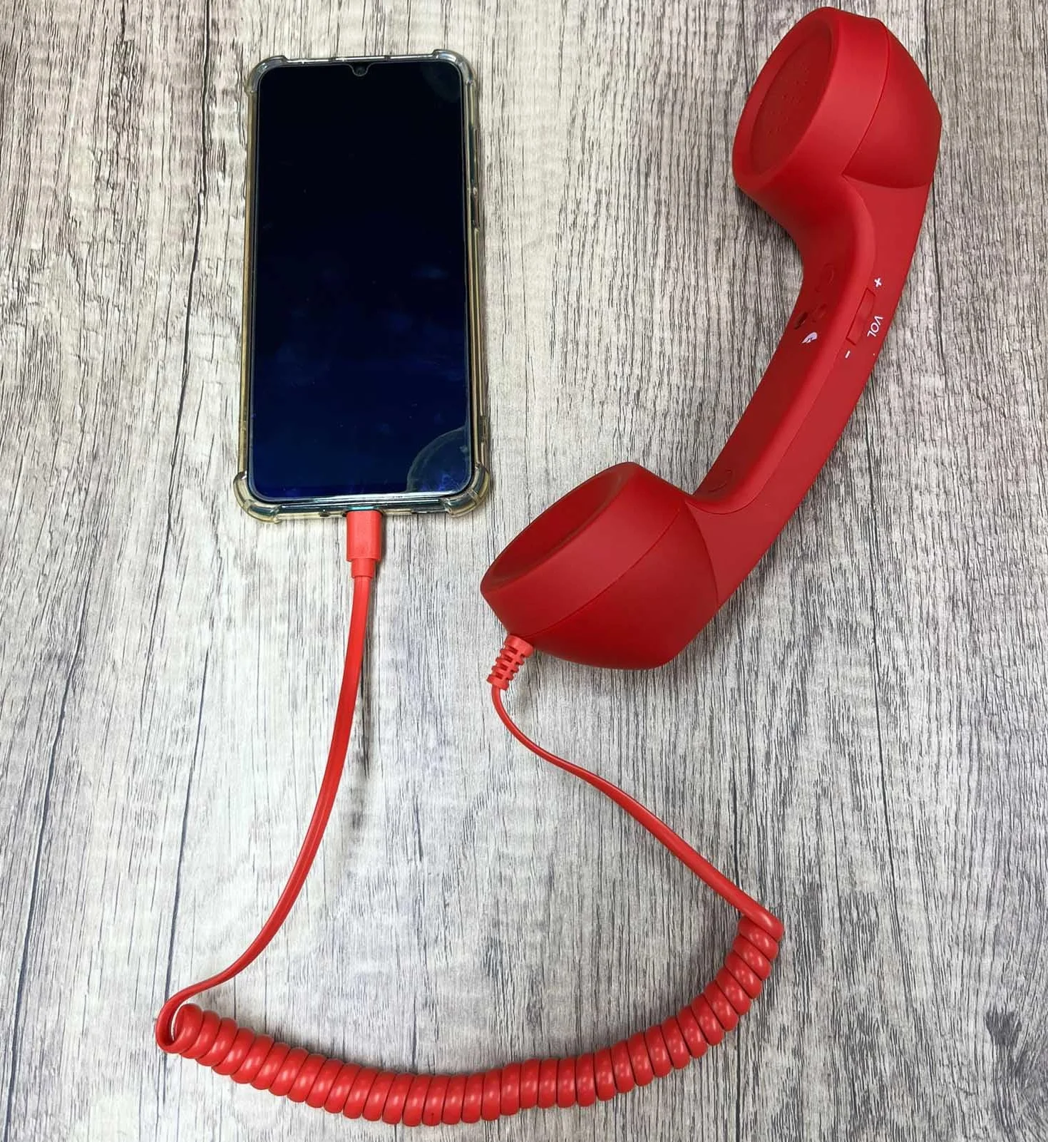 Retro słuchawka telefoniczna odbiorniki słuchawki do telefonu komórkowego z wygodnym połączeniem, port USB-C, z przyciskiem odpowiedzi