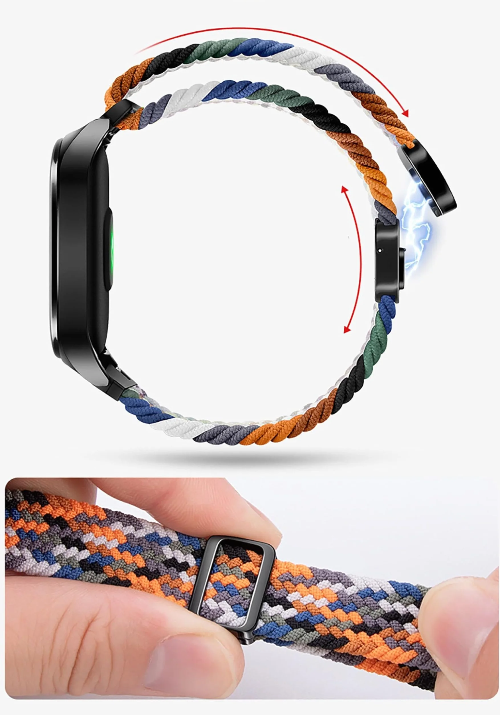 GIOPUEY Paski kompatybilne z Garmin Lily 2, miękki nylonowy pasek pleciony [unisex] [oddychający]