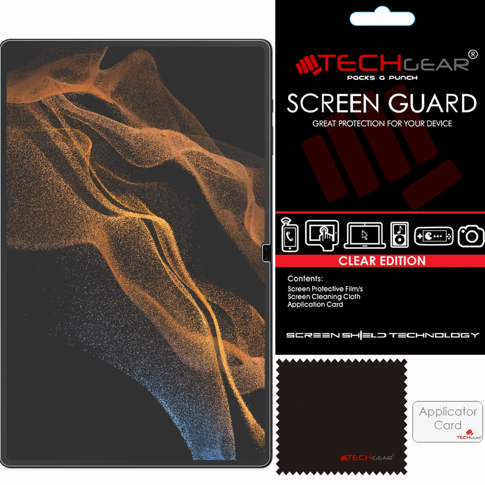 TECHGEAR 2 sztuki ochraniaczy ekranu Galaxy Tab S9 Ultra 14,5 cala (SM-X910 / SM-X916), ultra przezroczysta osłona ekranu zaprojektowana dla Samsung Galaxy Tab S9 Ultra 2023