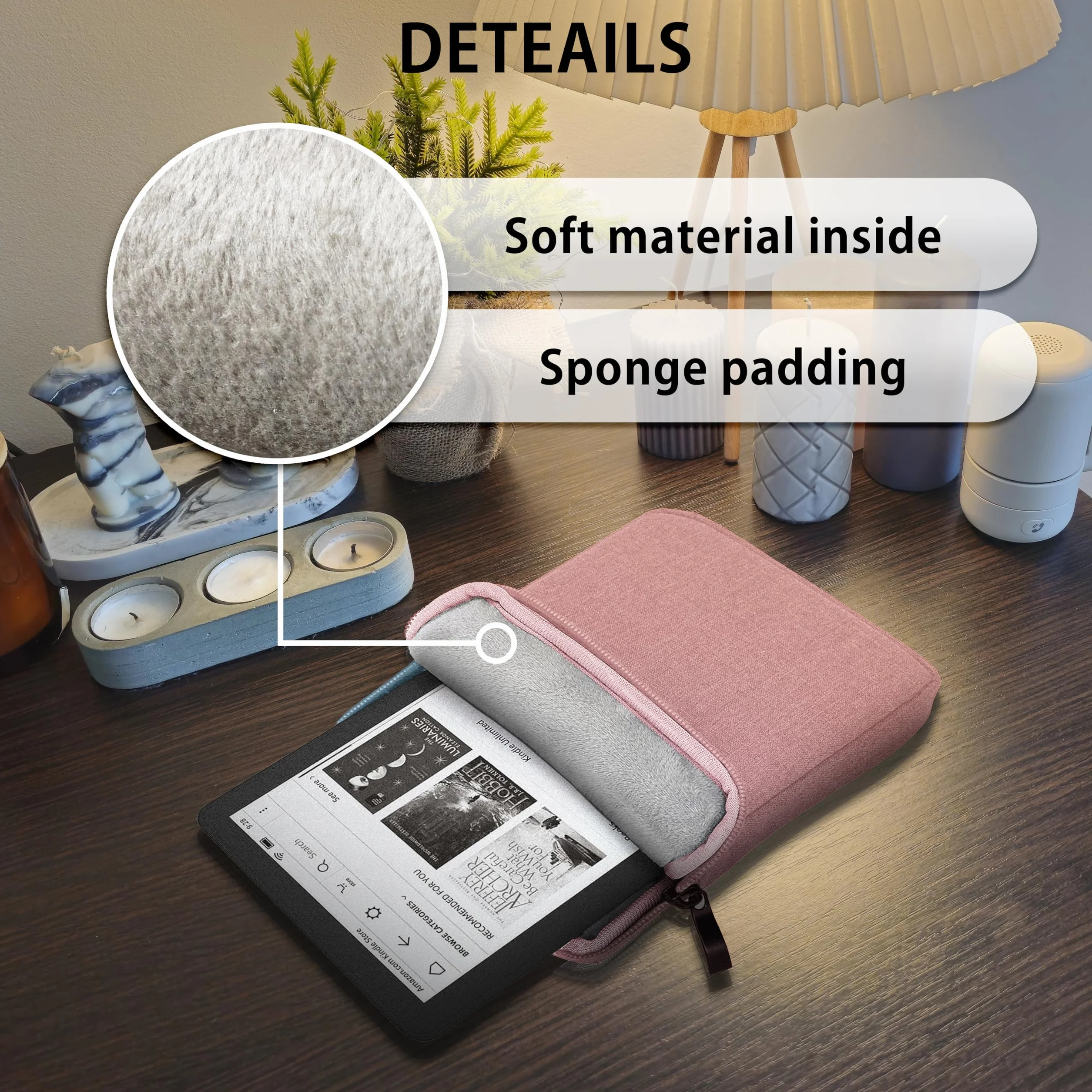 MyGadget Nylonowe etui na tablet do 6,8 cala [ 18 x 13,5 cm ] - etui ochronne np. Kindle Paperwhite | Tolino Vision 1-4 | Shine 1-3 - różowe