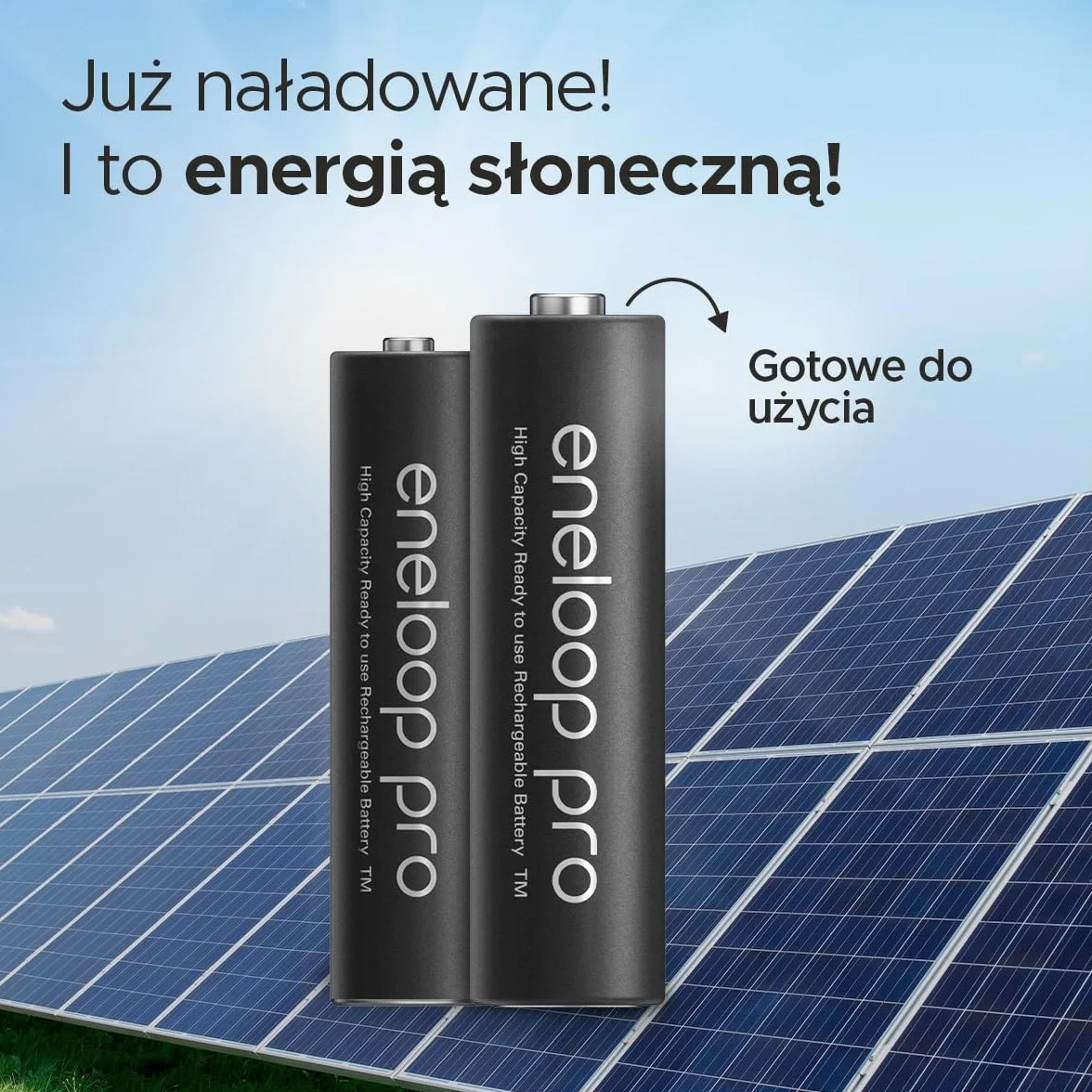 Panasonic eneloop pro | Ready-to-Use Ni-MH akumulatory, AA/Mignon, 4 sztuki w zestawie, min. 2500 mAh, 500 cykli ładowania, niski stopień samorozładowania w opakowaniu bez tworzyw sztucznych, Czarny