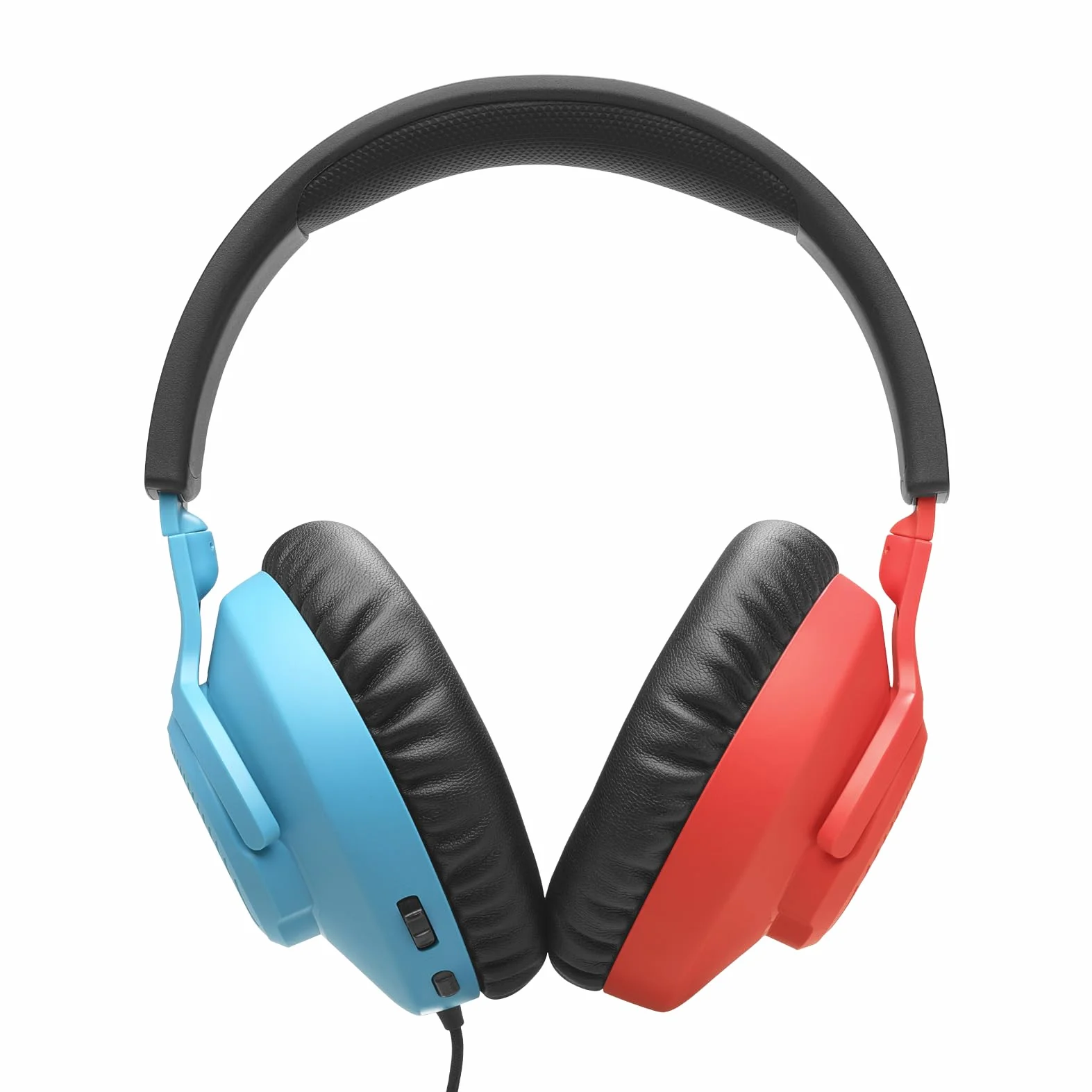 JBL Quantum 100 N Słuchawki Nauszne Przewodowe do Gier z Odchylanym Mikrofonem, JBL QuantumSURROUND, Kompatybilne z Wieloma Platformami i Dźwiękiem Przestrzennym Windows Sonic, Niebiesko-czerwone