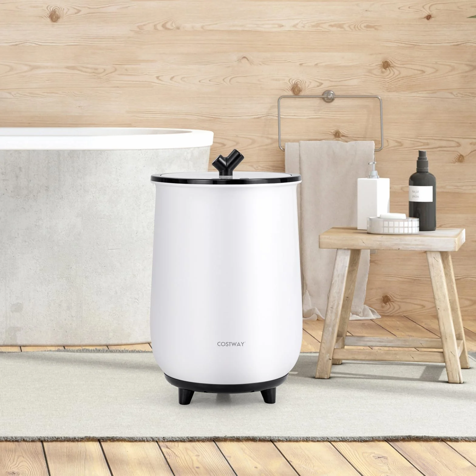 COSTWAY elektryczny podgrzewacz do ręczników 23 l, suszarka do ręczników z 3 poziomami temperatury, timer 20/40/60/90 min, szybkie nagrzewanie, do łazienki, 34 x 54 cm
