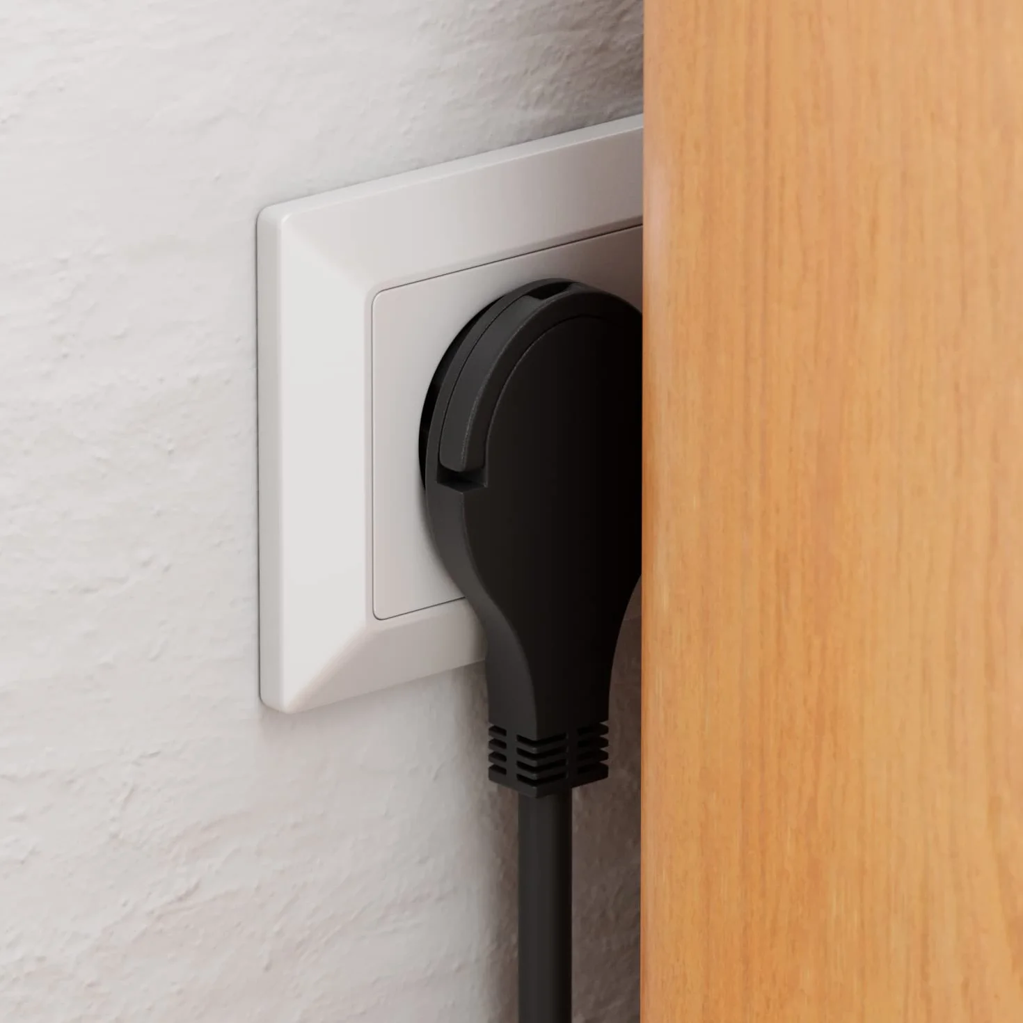 deleyCON Listwa Zasilająca 3-Gniazda z Płaską Wtyczką, do Użytku Wewnętrznego, Kabel 3,0m, Trwała Obudowa z Tworzywa Sztucznego - Czarna