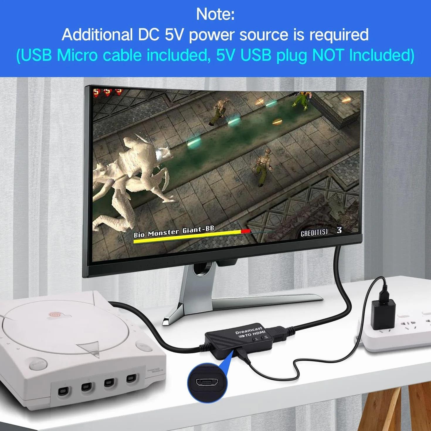 Mcbazel Adapter Sega Dreamcast na HDMI konwerter kabel HD do konsoli