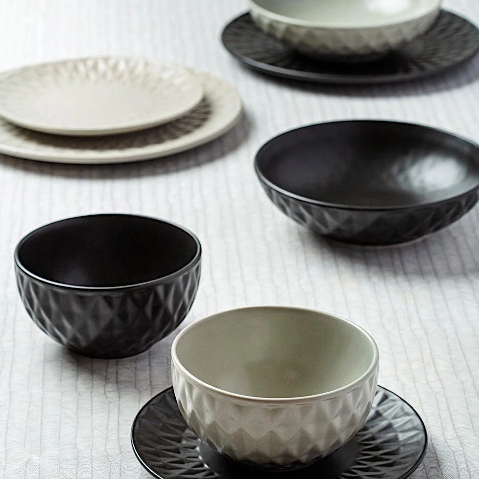 NAVA SOHO Classic ceramiczny talerz do zupy, talerz głęboki, czarny do serwowania obiadu, zupy, 20 cm, 1 l
