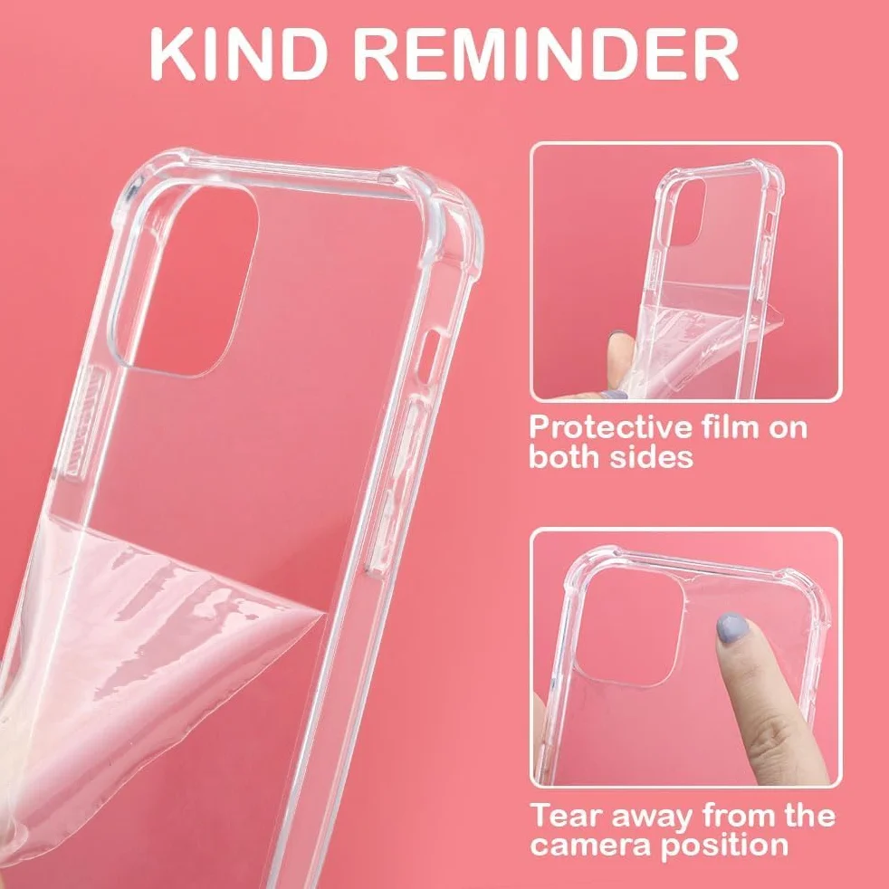 Yoedge Etui na telefon komórkowy iPhone 12 / iPhone 12 Pro 6,1", etui z opaską, miękki silikon TPU + PC, odporne na uderzenia, etui ochronne ze sznurkiem do zawieszenia, przezroczyste etui ze wzorem