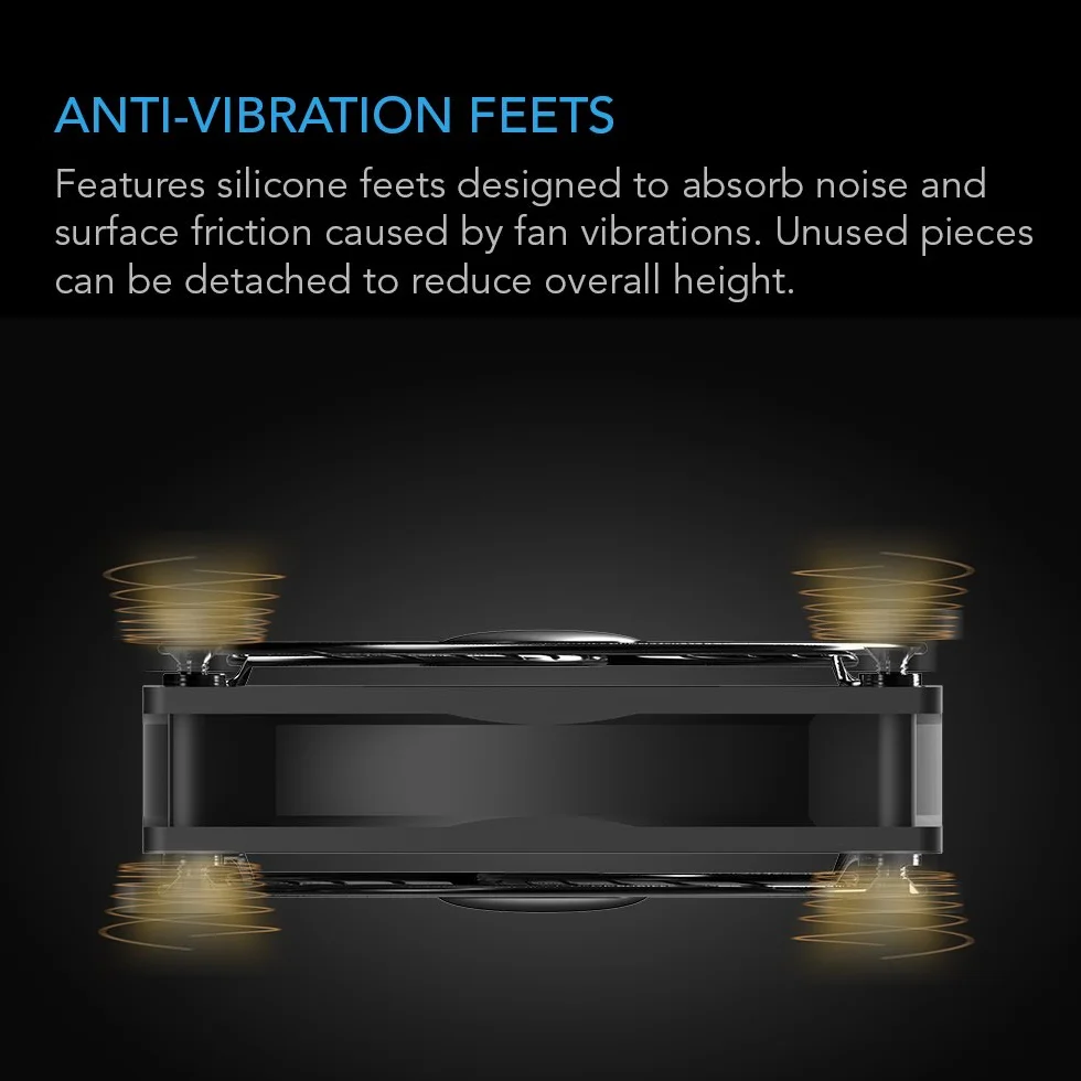 AC Infinity MULTIFAN S4, cichy wentylator USB 140 mm, certyfikat UL, do odbiornika, DVR, Playstation, Xbox, chłodzenia szafki komputerowej
