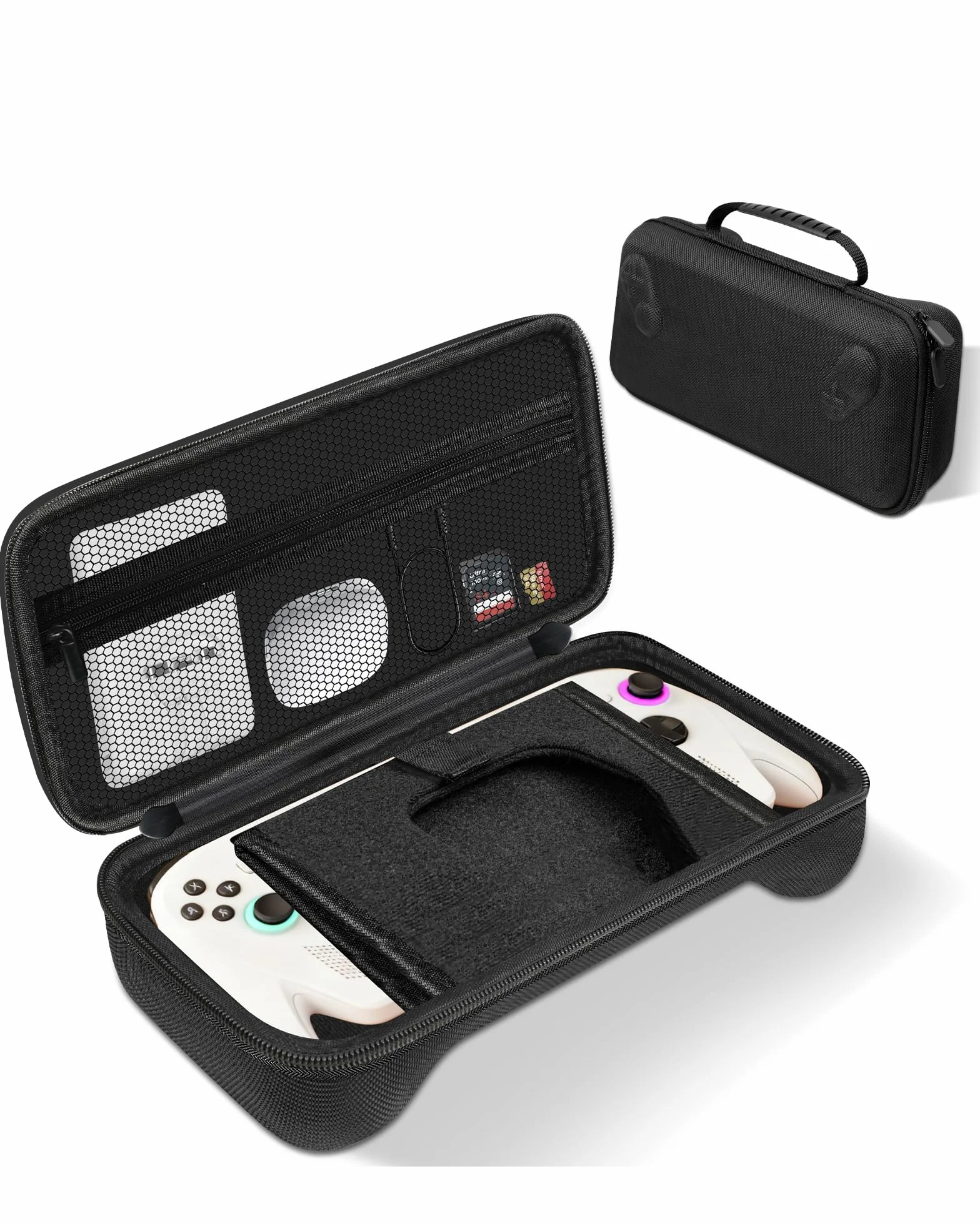 Lokyoyo Etui do przenoszenia kompatybilne z ASUS ROG Xbox Ally/Xbox Ally X 2025, z kieszenią siatkową i wbudowanym stojakiem na konsolę i akcesoria