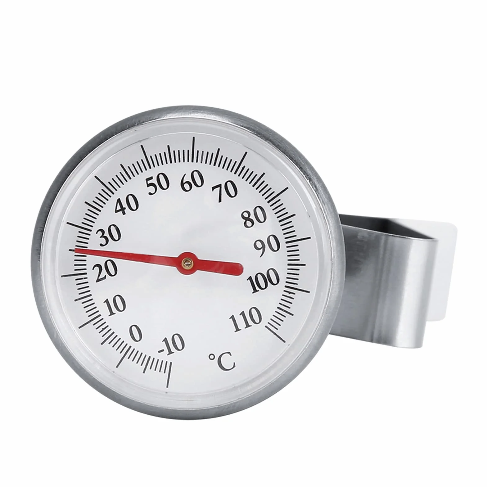 Termometr Topf, Termometr do Mleka ze Stali Nierdzewnej -10~110 ℃ Łatwe do Czyszczenia Akcesoria do Spieniania Kawy