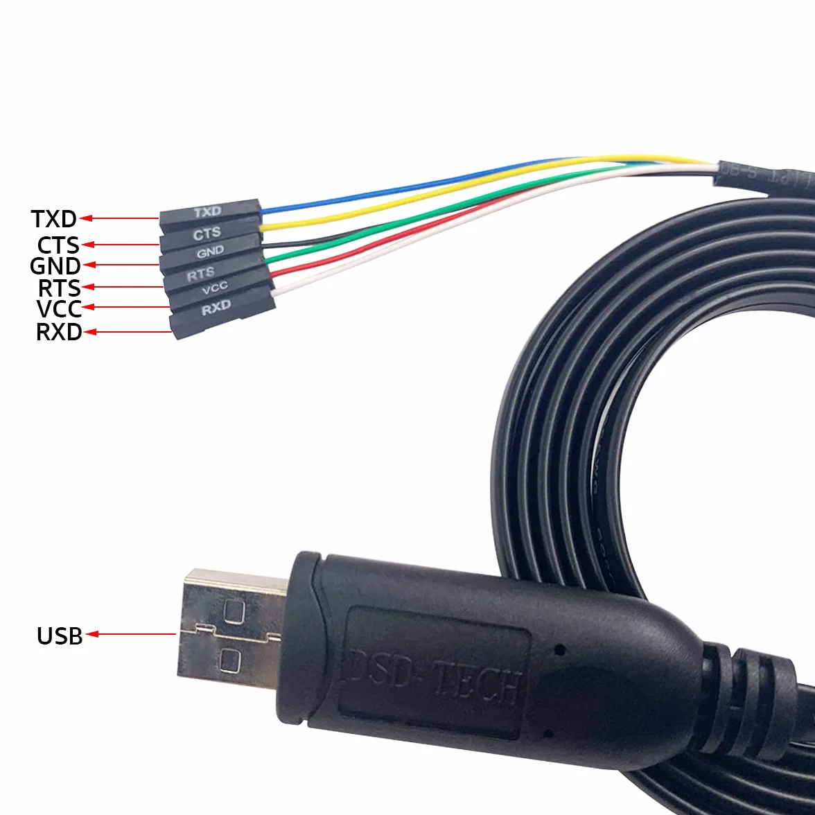 DSD TECH SH-U09G USB do TTL Kabel szeregowy FTDI FT232RL Wbudowany IC 1,8 M / 5,9FT