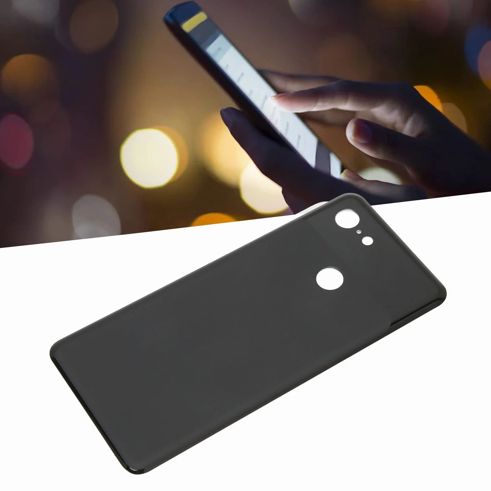 Tylna Pokrywa Baterii Telefonu, 5,5-calowa Szklana Osłona Tylnej Pokrywy Baterii dla Pixel 3 G013A Black